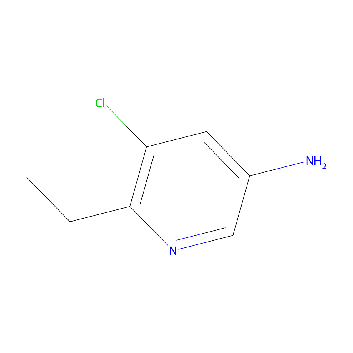 5-Chloro-6-ethylpyridin-3-amine molecular structure, CAS 1354225-43-6