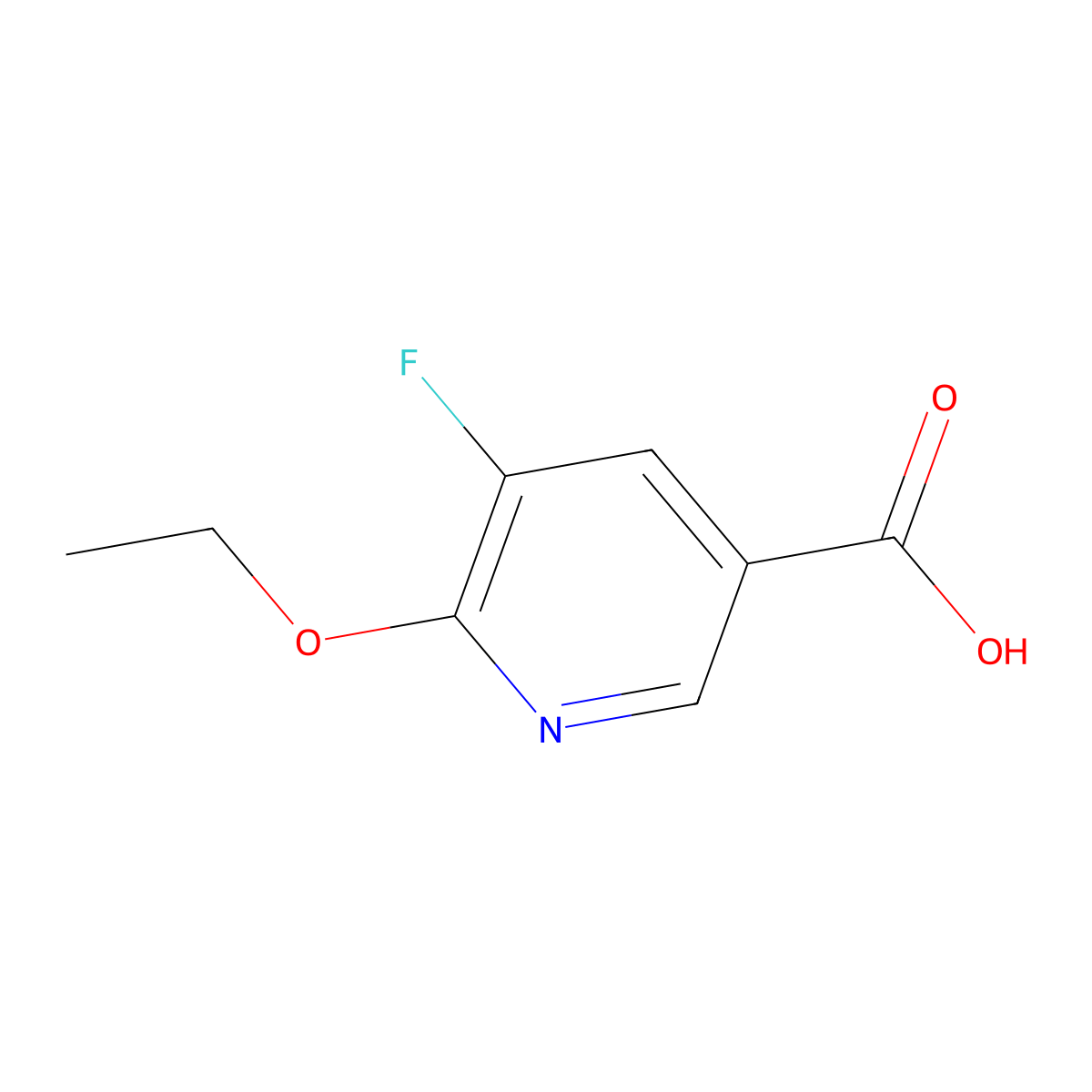 6-Ethoxy-5-fluoropyridine-3-carboxylic acid molecular structure, CAS 1354225-51-6
