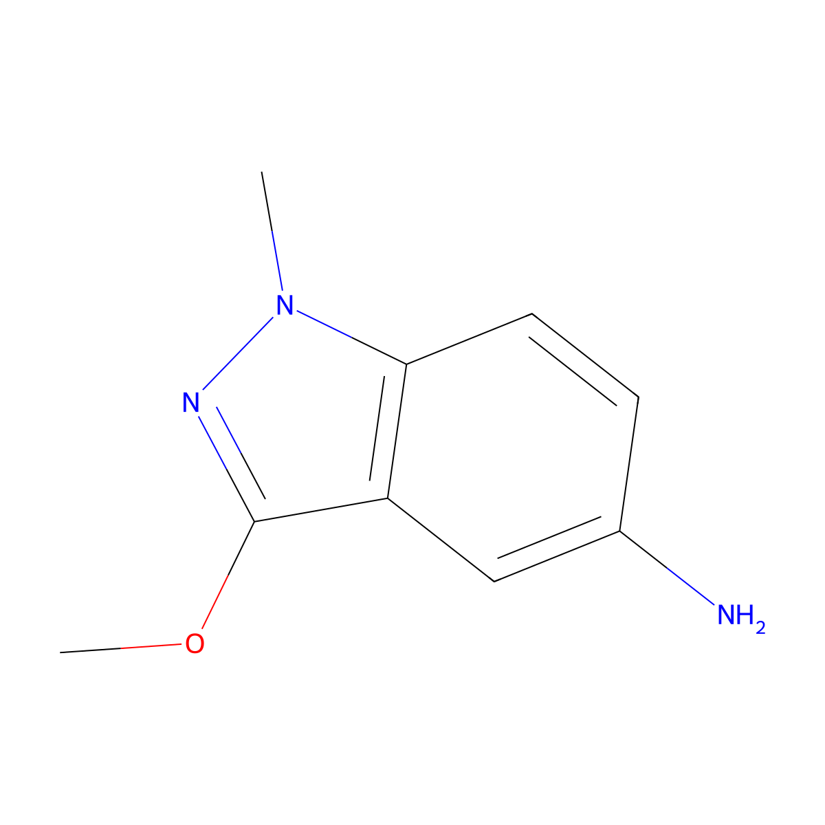 3-Methoxy-1-methyl-1H-indazol-5-amine molecular structure, CAS 1354225-63-0