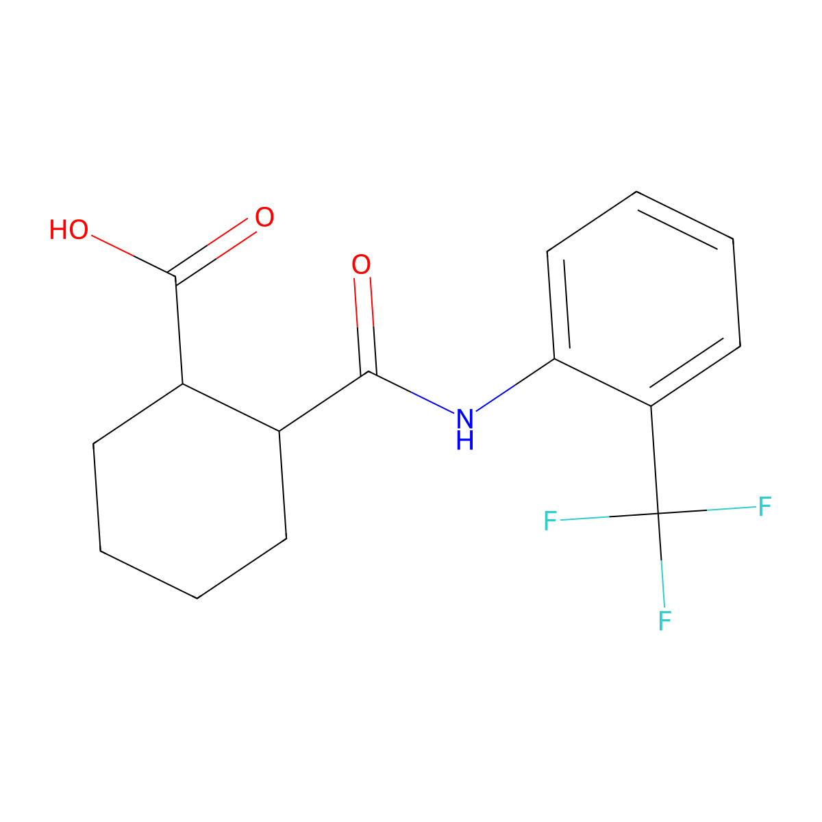 (1R,2S)-2-{[2-(trifluoromethyl)anilino]carbonyl}cyclohexanecarboxylic acid molecular structure, CAS 1354235-84-9
