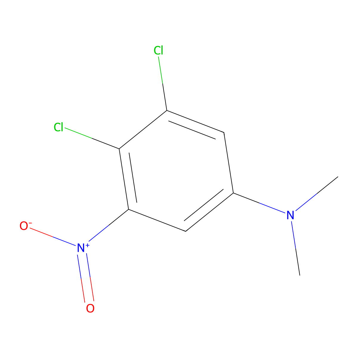 3,4-dichloro-N,N-dimethyl-5-nitroaniline molecular structure, CAS 1354236-17-1