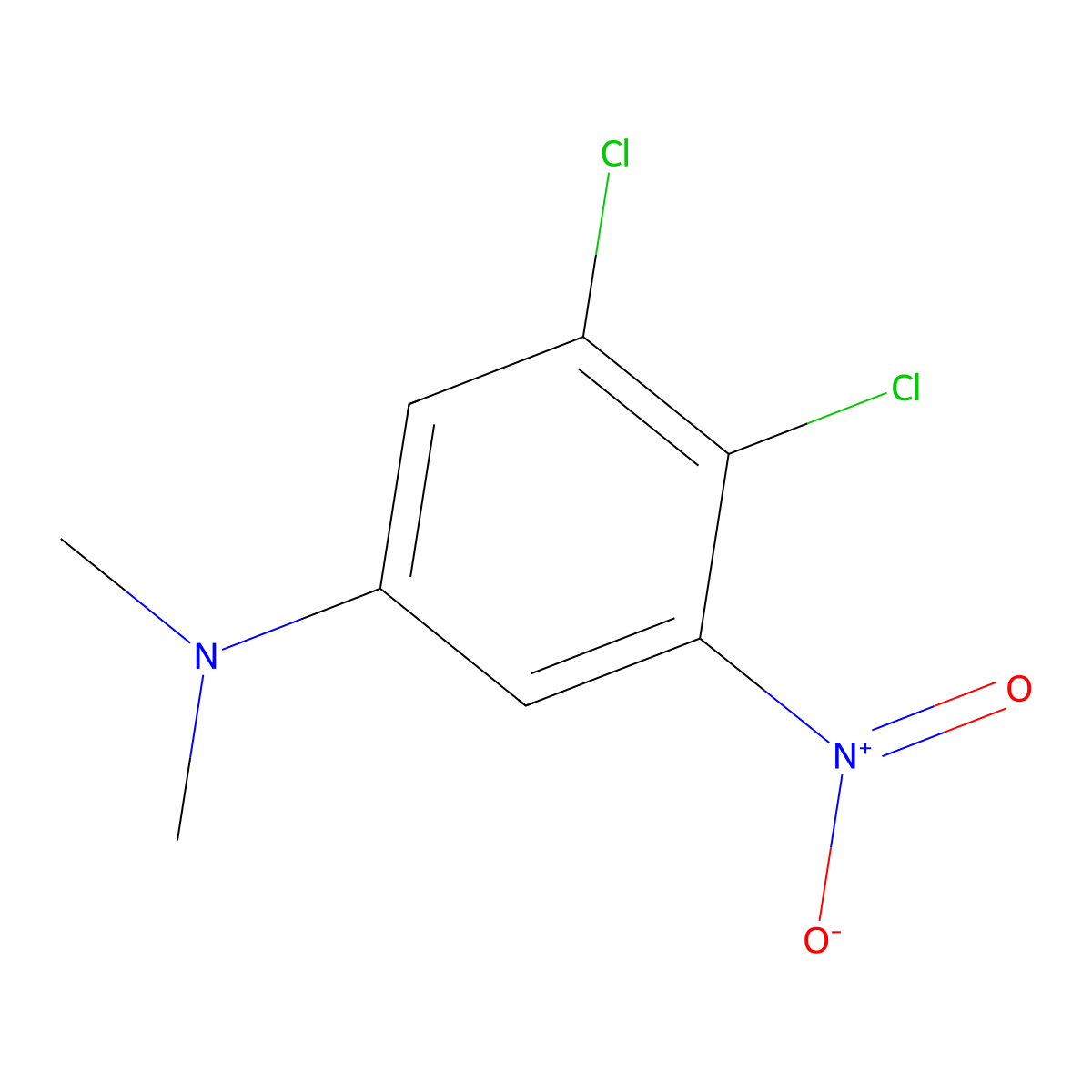 3,4-dichloro-N,N-dimethyl-5-nitroaniline molecular structure, CAS 1354236-17-1