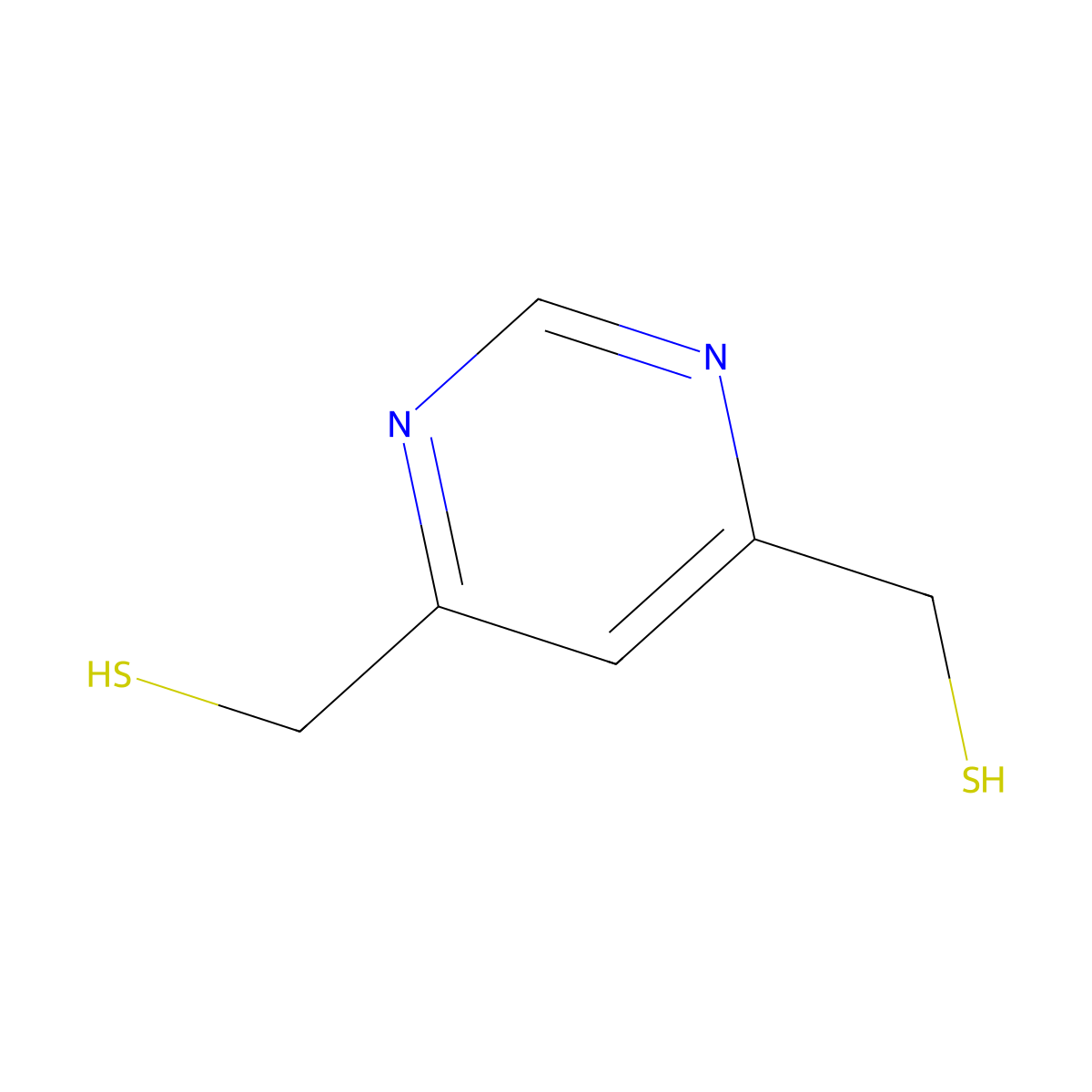 [6-(Sulfanylmethyl)-4-pyrimidinyl]methyl hydrosulfide molecular structure, CAS 1354236-29-5