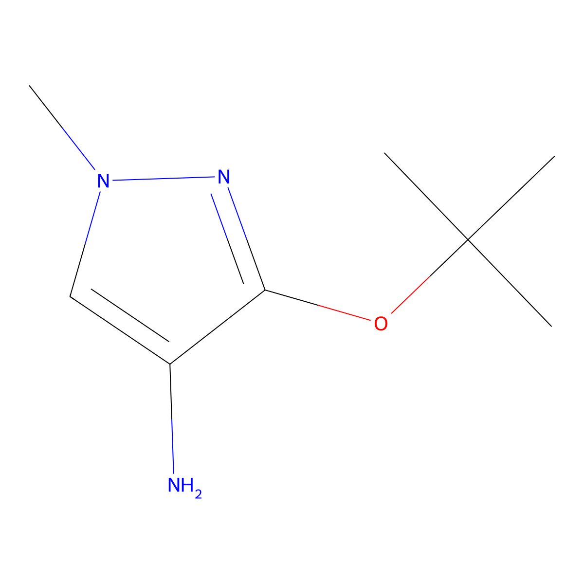 3-(tert-Butoxy)-1-methyl-1H-pyrazol-4-amine molecular structure, CAS 1354241-27-2
