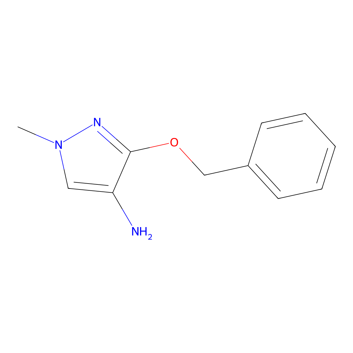 3-(Benzyloxy)-1-methyl-1H-pyrazol-4-amine molecular structure, CAS 1354241-50-1