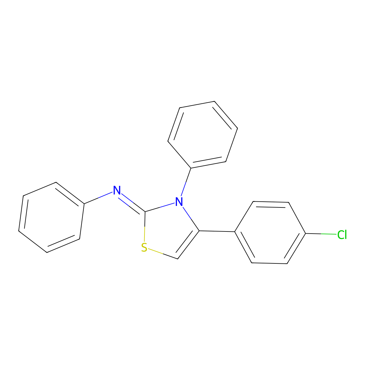4-(4-chlorophenyl)-N,3-diphenyl-1,3-thiazol-2-imine molecular structure, CAS 1354258-82-4