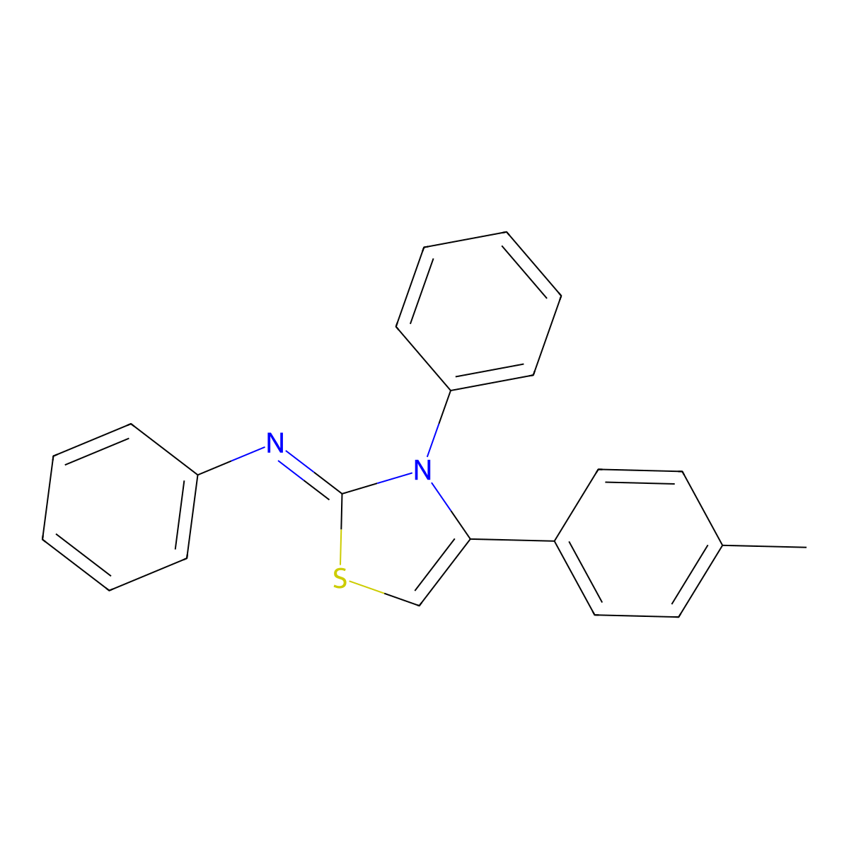 N-(4-(4-methylphenyl)-3-phenyl-1,3-thiazol-2(3H)-ylidene)-N-phenylamine molecular structure, CAS 1354258-84-6
