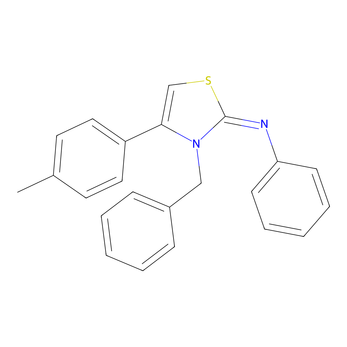 N-[(2Z)-3-benzyl-4-(4-methylphenyl)-1,3-thiazol-2(3H)-ylidene]aniline molecular structure, CAS 1354258-85-7