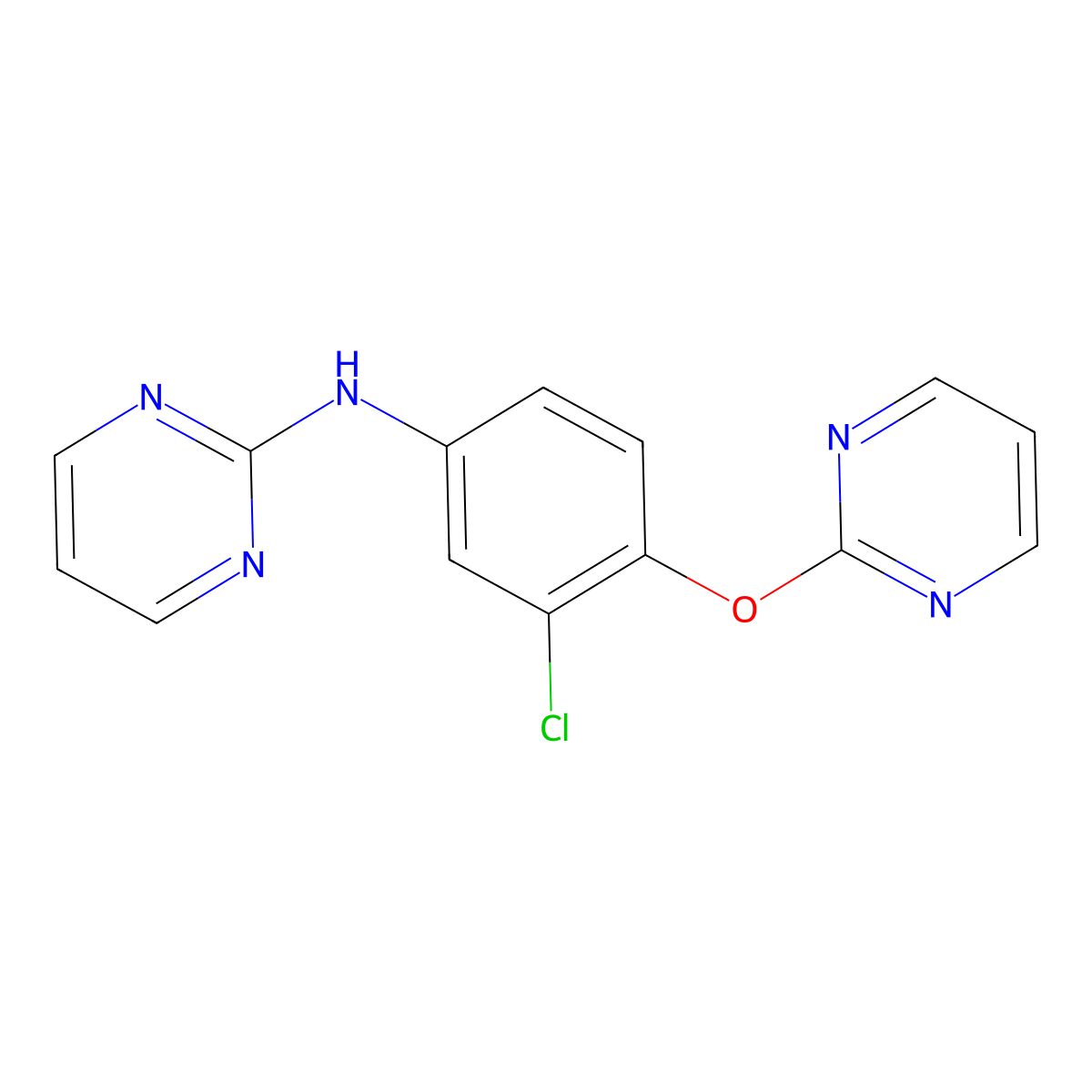 N-(3-Chloro-4-pyrimidin-2-yloxy-phenyl)pyrimidin-2-amine molecular structure, CAS 1354268-97-5