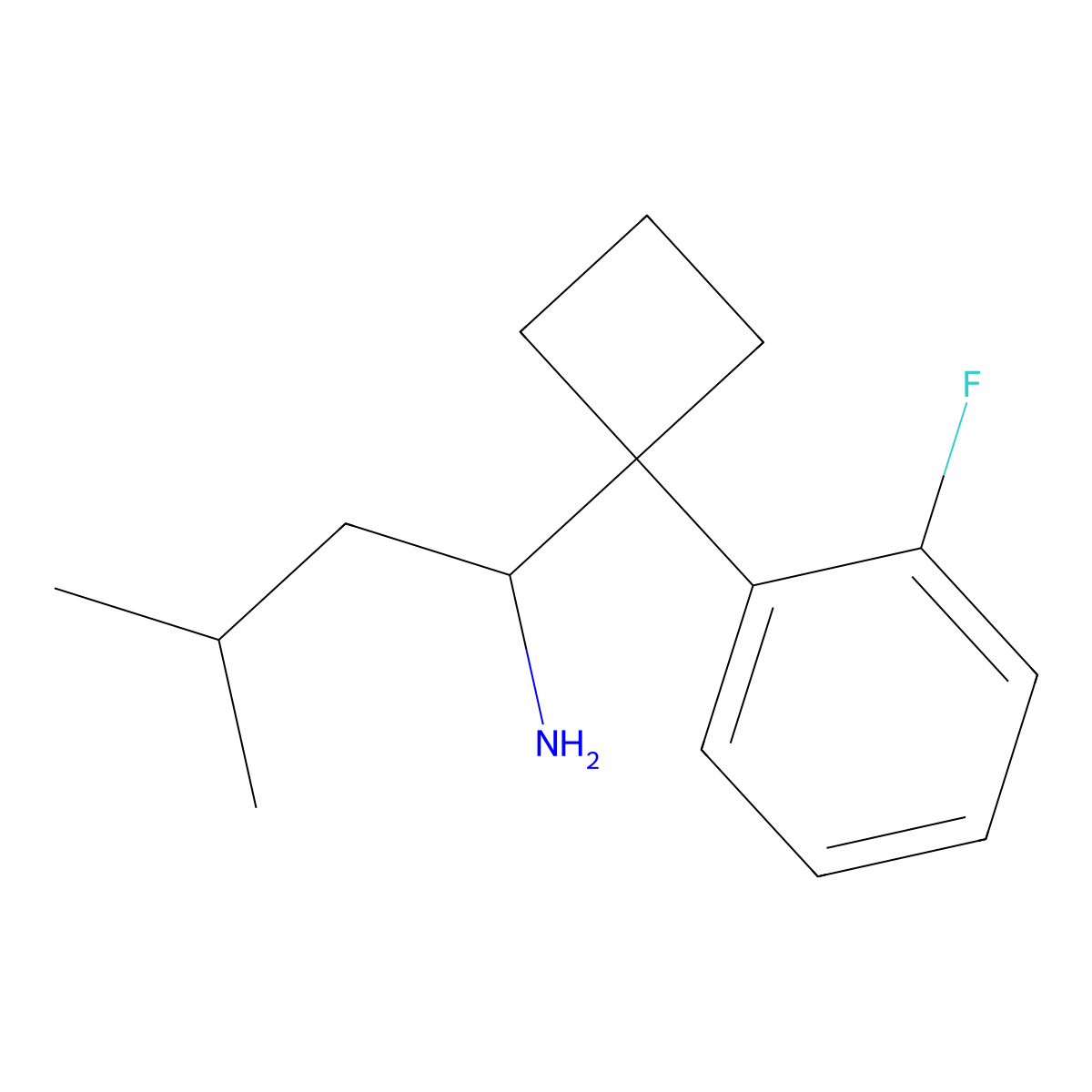 1-[1-(2-Fluorophenyl)cyclobutyl]-3-methyl-1-butylamine molecular structure, CAS 1354281-84-7