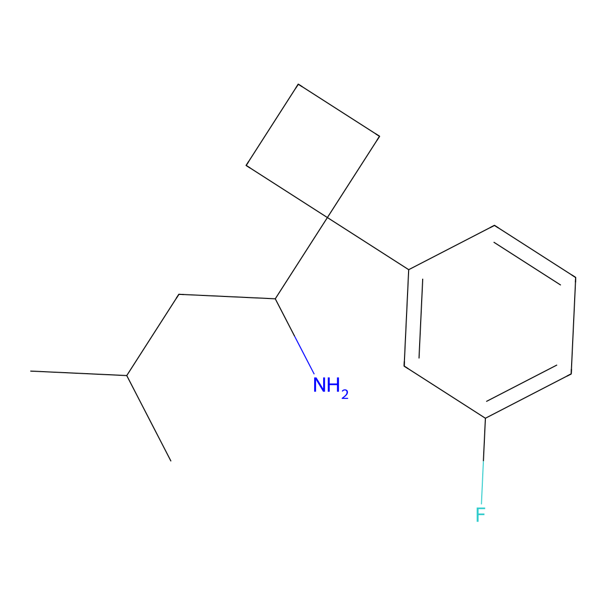 1-[1-(3-Fluorophenyl)cyclobutyl]-3-methyl-1-butylamine molecular structure, CAS 1354281-86-9