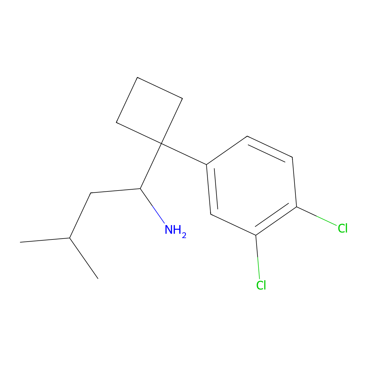 1-[1-(3,4-Dichlorophenyl)cyclobutyl]-3-methyl-1-butylamine molecular structure, CAS 1354281-91-6