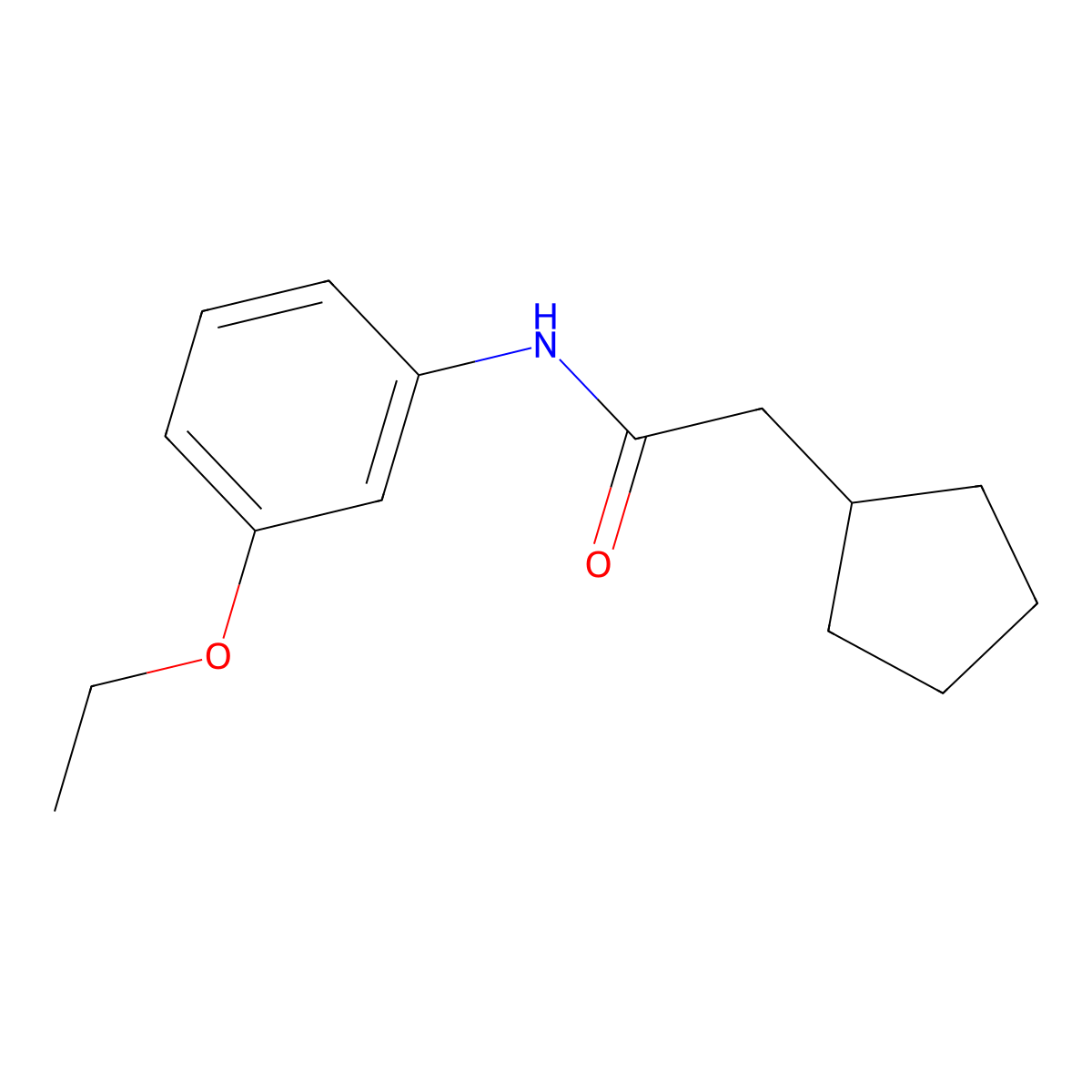 2-cyclopentyl-N-(3-ethoxyphenyl)acetamide molecular structure, CAS 1354282-86-2