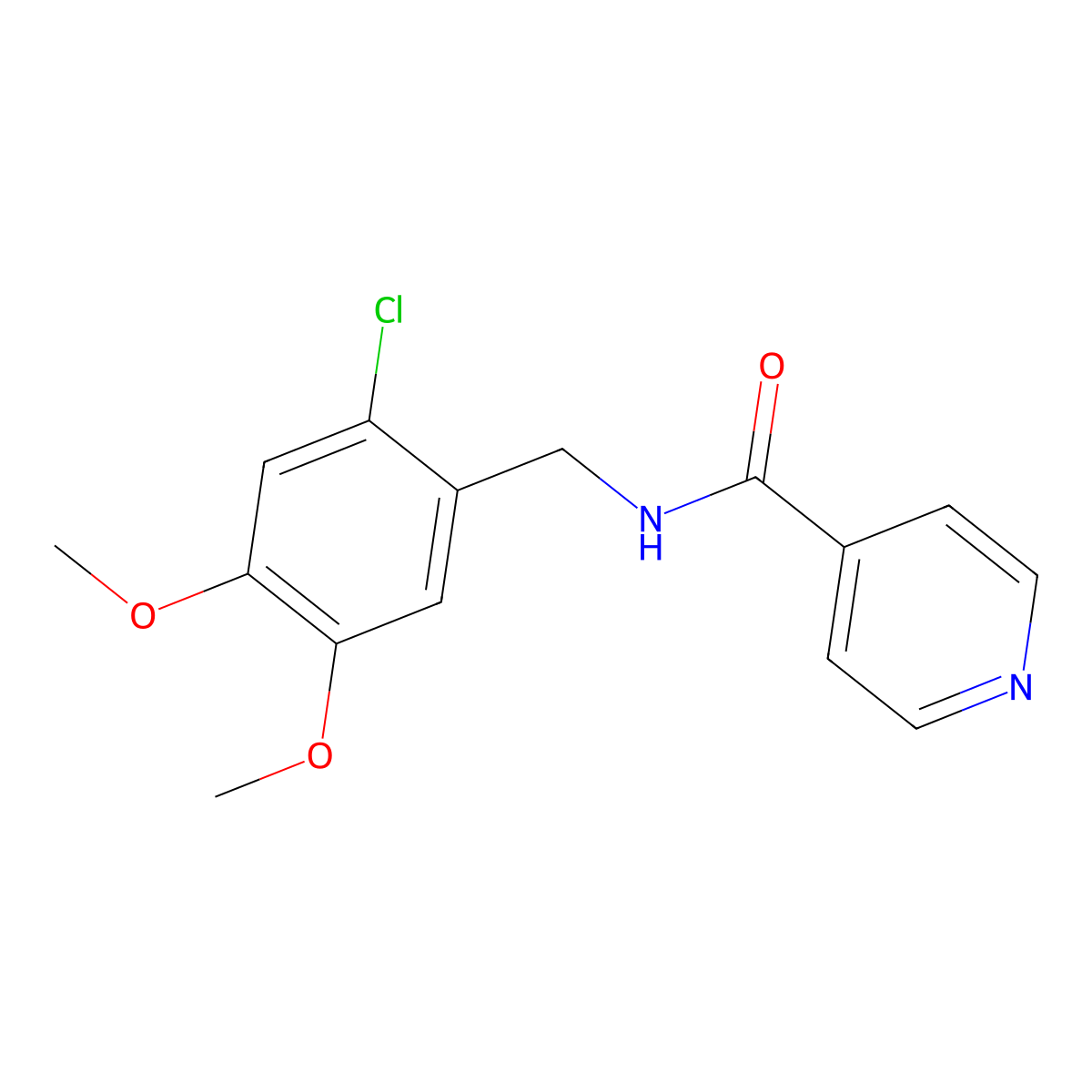 N-(2-chloro-4,5-dimethoxybenzyl)pyridine-4-carboxamide molecular structure, CAS 1354287-51-6