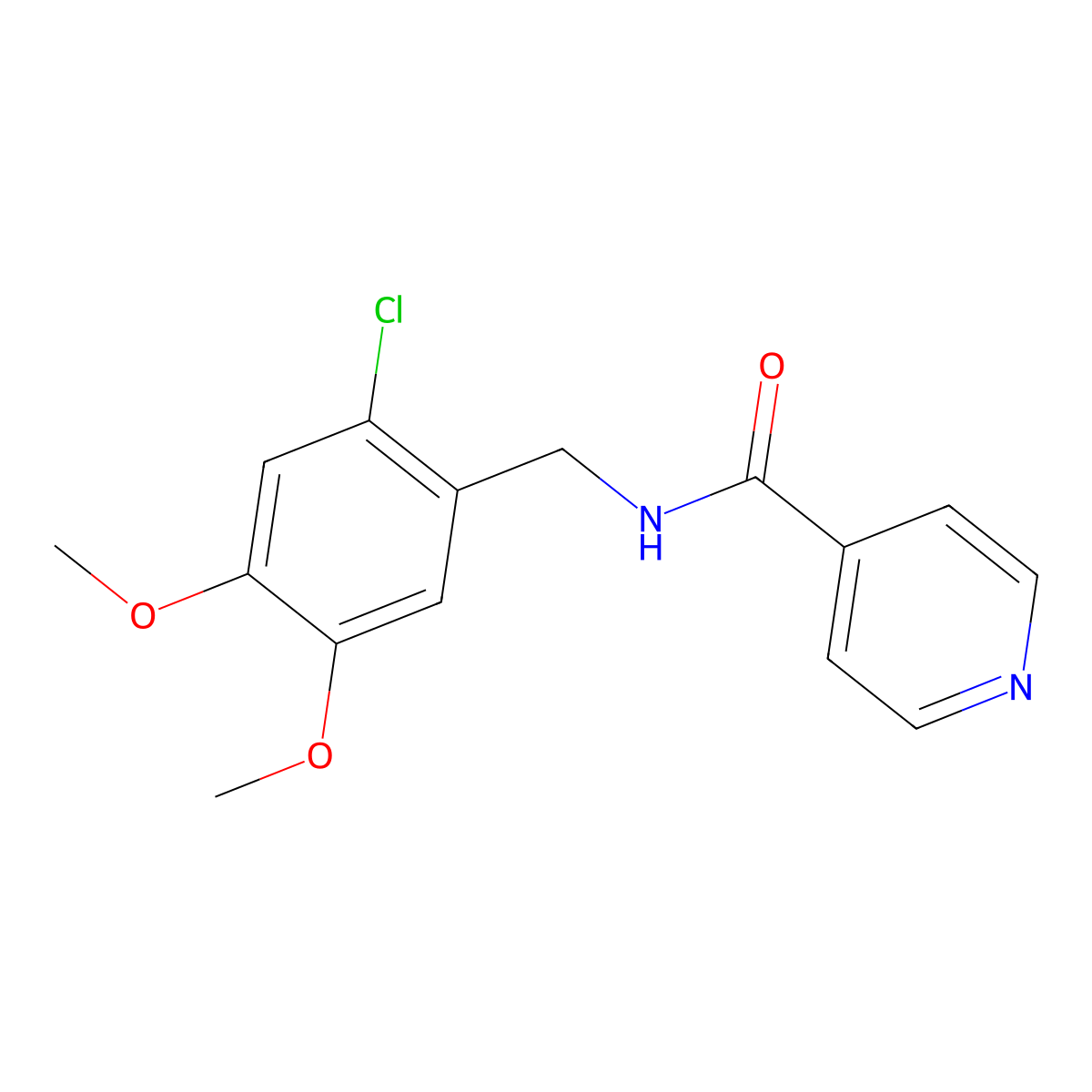 N-(2-chloro-4,5-dimethoxybenzyl)pyridine-4-carboxamide molecular structure, CAS 1354287-51-6