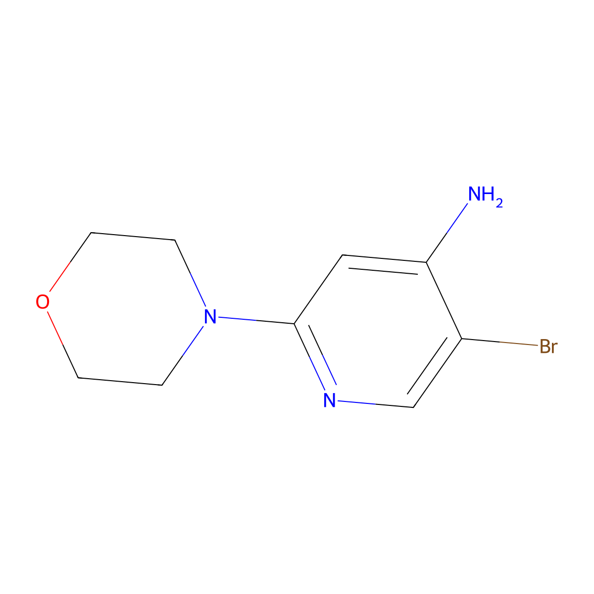 5-Bromo-2-morpholinopyridin-4-amine molecular structure, CAS 1354288-32-6