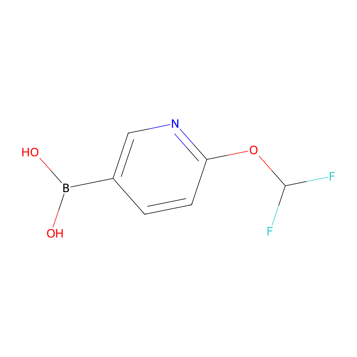 (6-(Difluoromethoxy)pyridin-3-yl)boronic acid molecular structure, CAS 1354290-88-2
