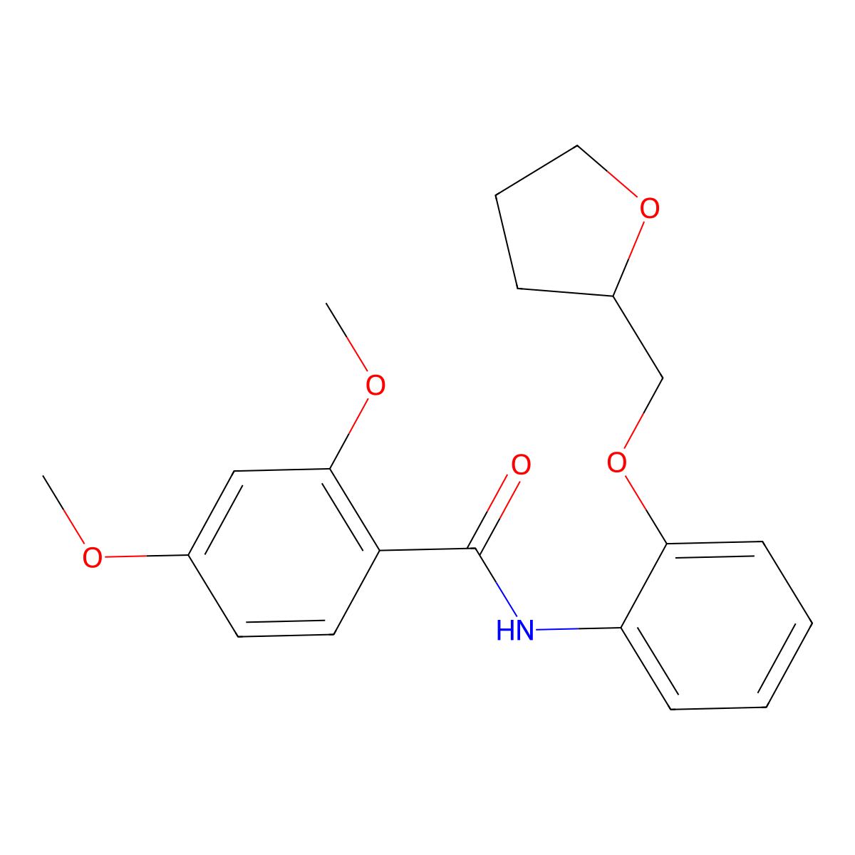 2,4-dimethoxy-N-[2-(tetrahydrofuran-2-ylmethoxy)phenyl]benzamide molecular structure, CAS 1354313-70-4