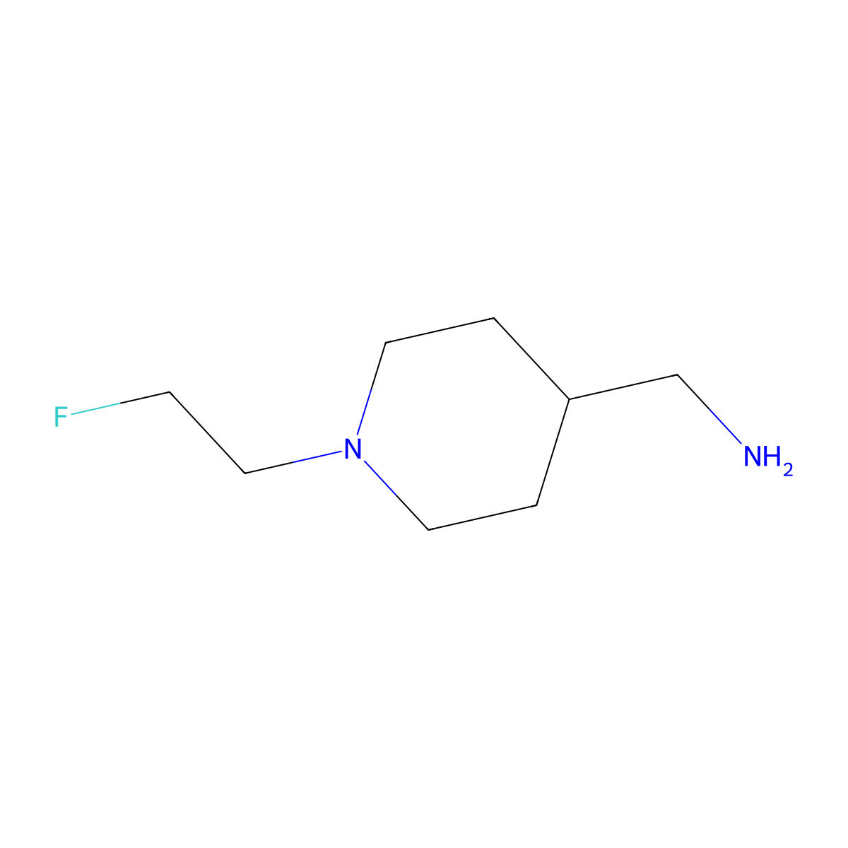 1-[1-(2-Fluoroethyl)piperidin-4-yl]methanamine molecular structure, CAS 1354316-62-3