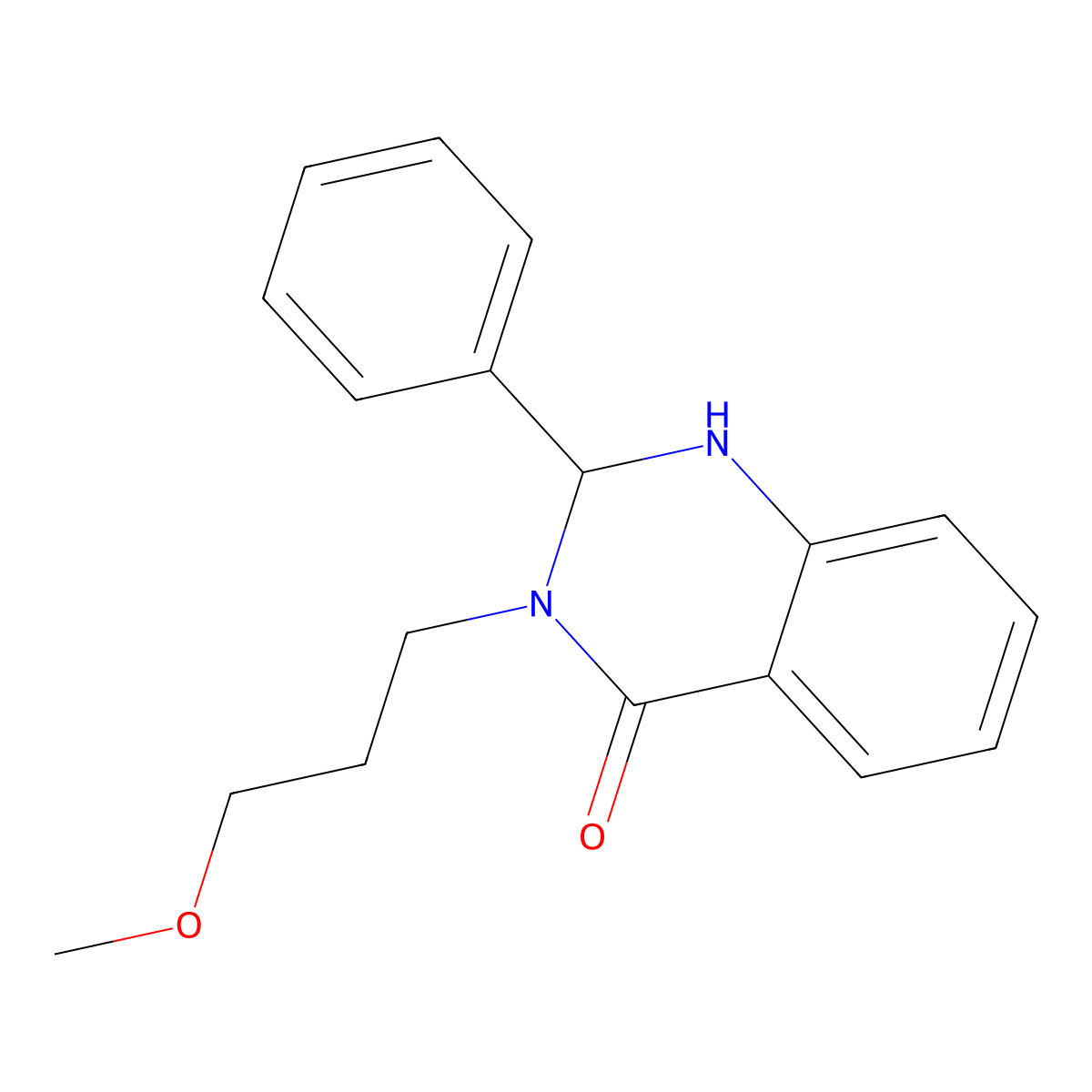 3-(3-methoxypropyl)-2-phenyl-2,3-dihydroquinazolin-4(1H)-one molecular structure, CAS 1354317-96-6