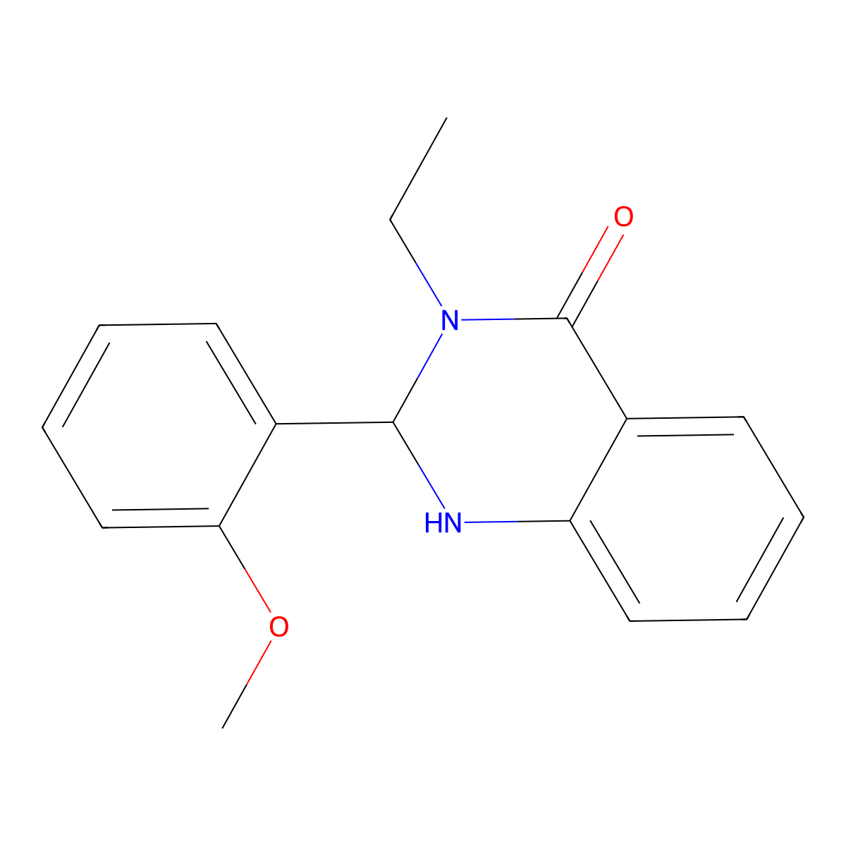 3-ethyl-2-(2-methoxyphenyl)-2,3-dihydroquinazolin-4(1H)-one molecular structure, CAS 1354319-37-1