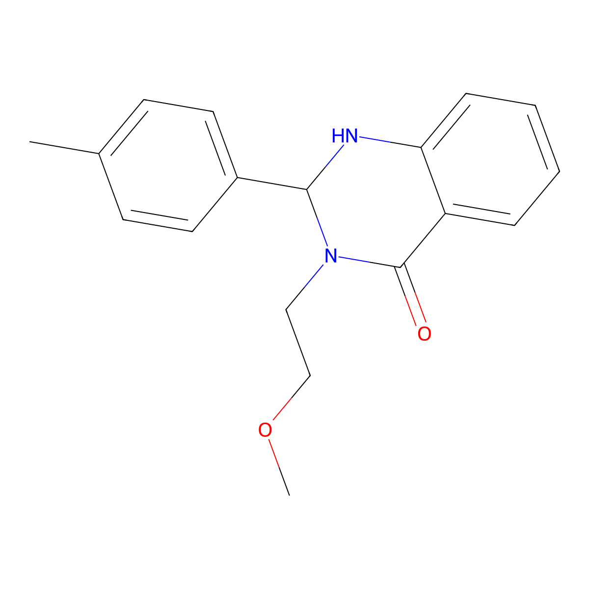 3-(2-methoxyethyl)-2-(4-methylphenyl)-2,3-dihydroquinazolin-4(1H)-one molecular structure, CAS 1354324-76-7