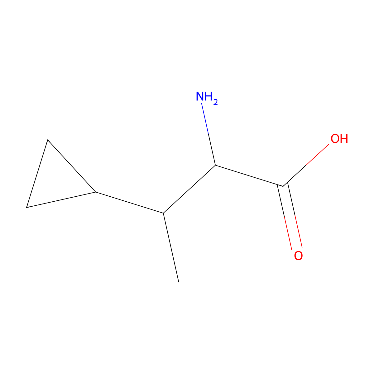 2-Amino-3-cyclopropylbutanoic acid molecular structure, CAS 1354350-40-5