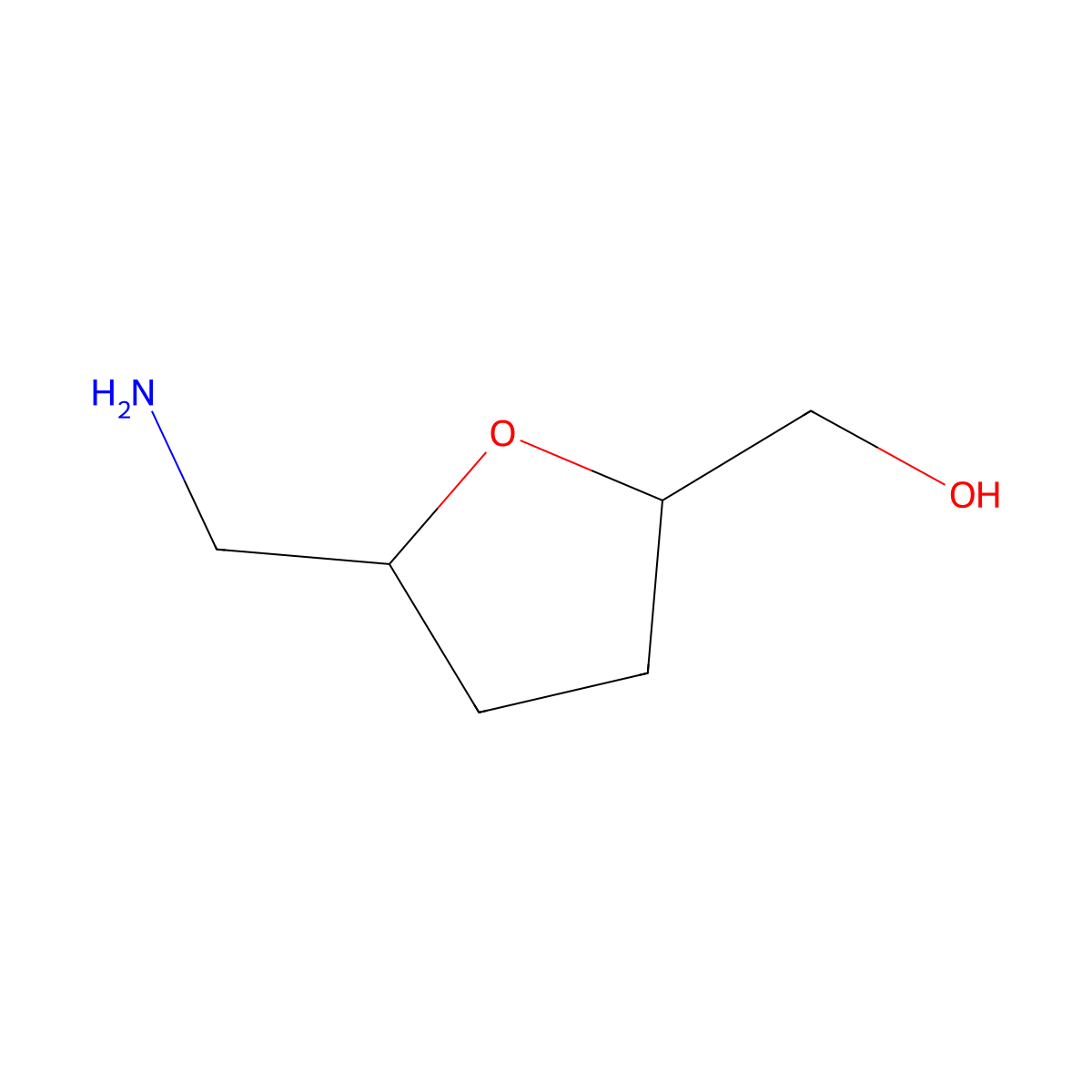 rac-[(2R,5S)-5-(aminomethyl)oxolan-2-yl]methanol molecular structure, CAS 1354353-65-3