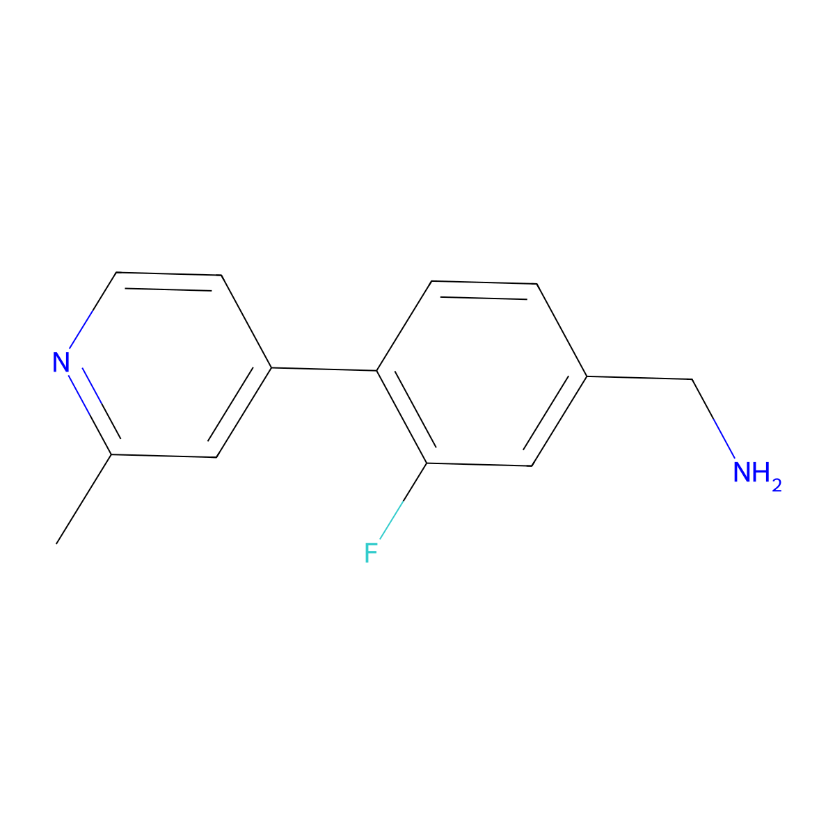 (3-Fluoro-4-(2-methylpyridin-4-yl)phenyl)methanamine molecular structure, CAS 1354355-37-5