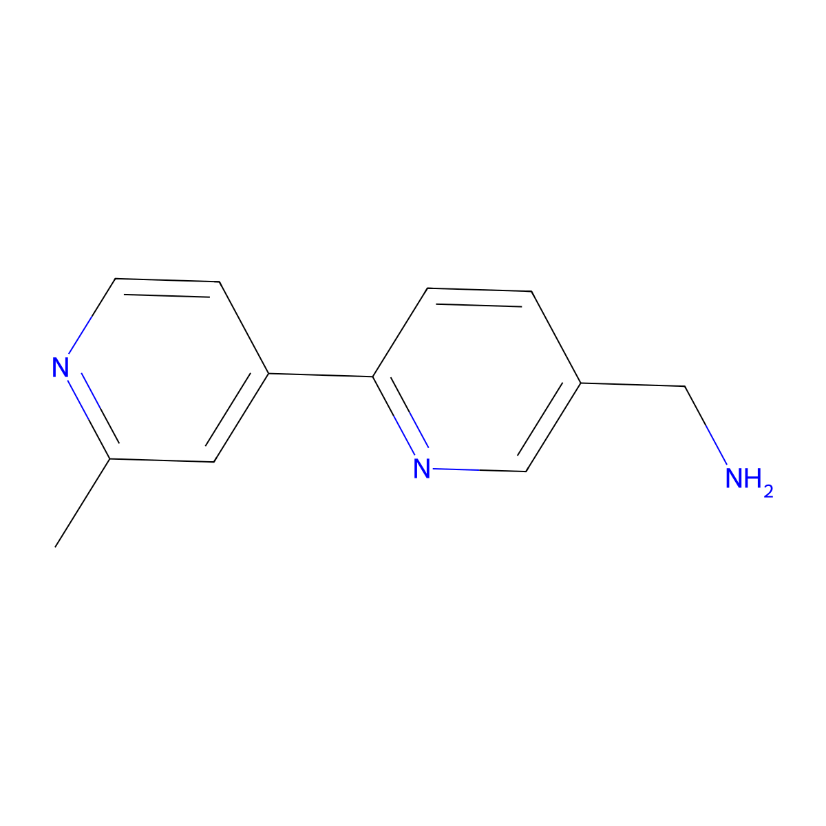 (2'-Methyl-[2,4'-bipyridin]-5-yl)methanamine molecular structure, CAS 1354355-39-7