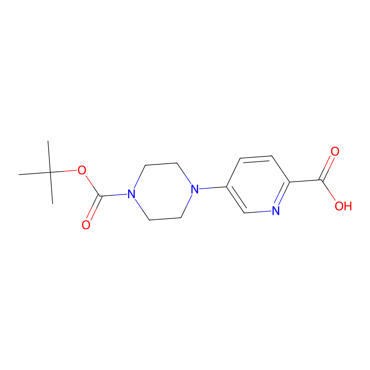 5-(4-(tert-Butoxycarbonyl)piperazin-1-yl)picolinic acid molecular structure, CAS 1354355-86-4
