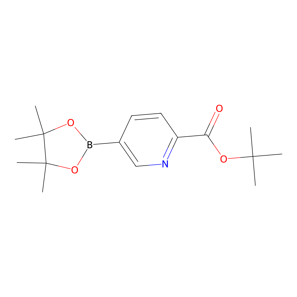 tert-Butyl 5-(4,4,5,5-tetramethyl-1,3,2-dioxaborolan-2-yl)picolinate molecular structure, CAS 1354356-24-3