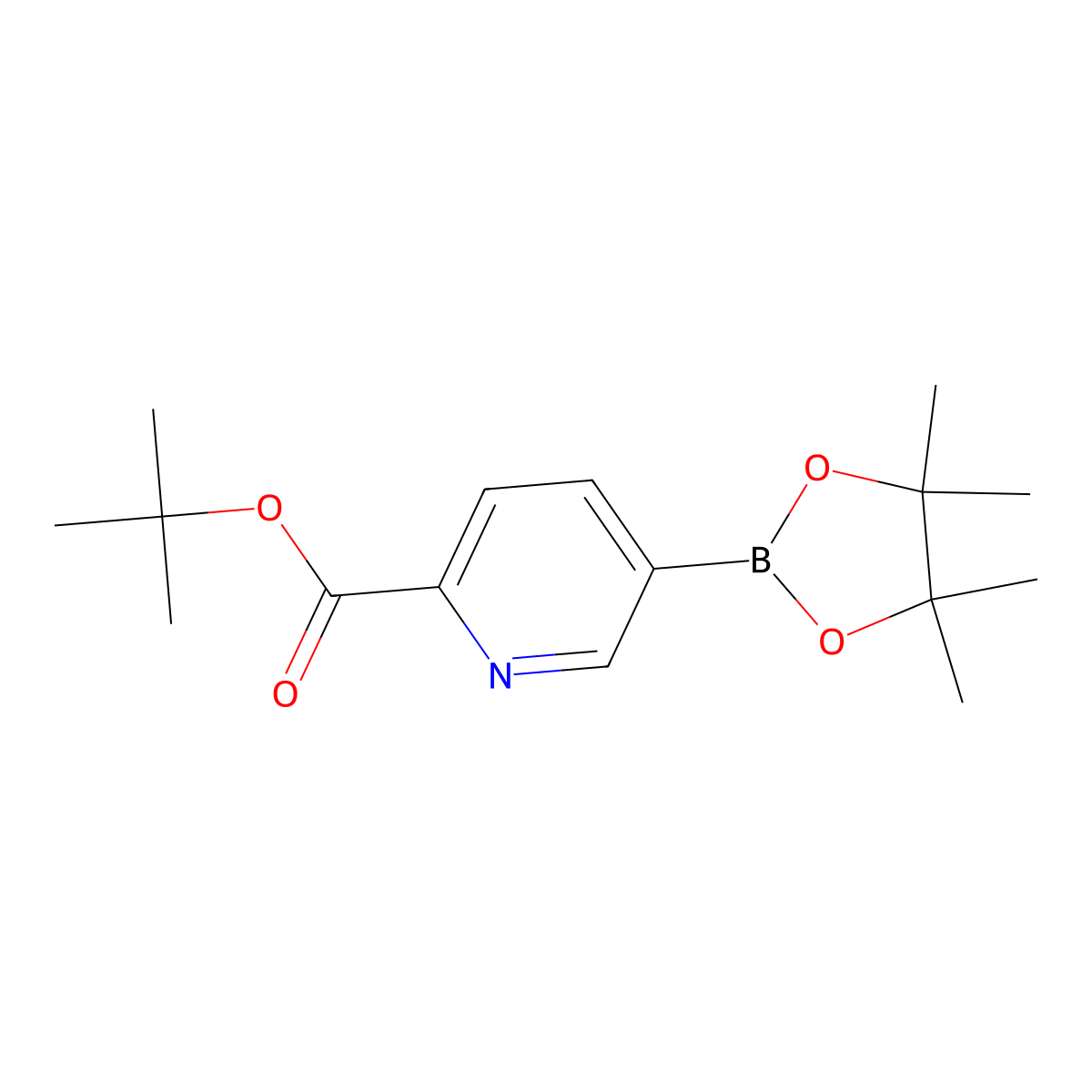tert-Butyl 5-(4,4,5,5-tetramethyl-1,3,2-dioxaborolan-2-yl)picolinate molecular structure, CAS 1354356-24-3
