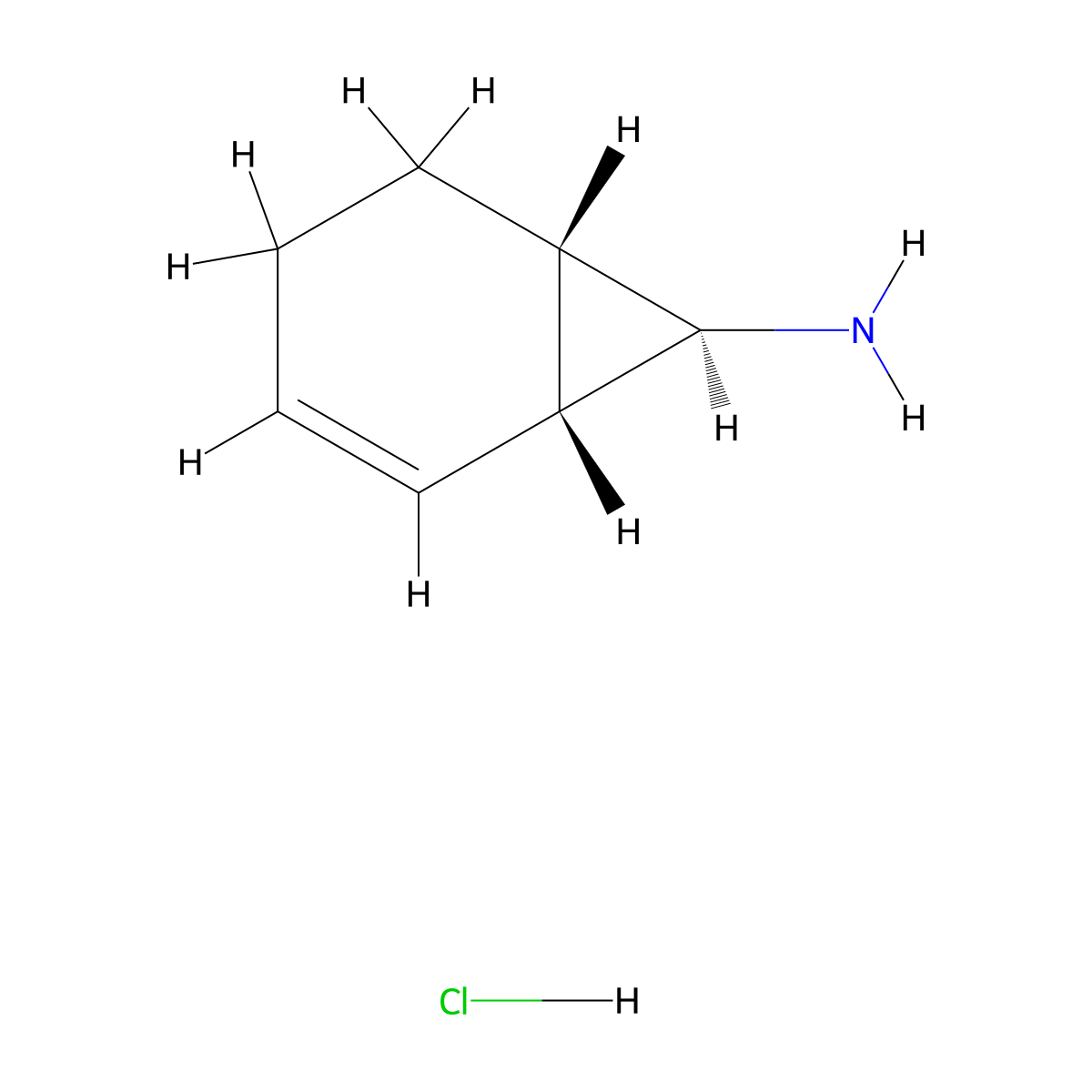 rac-(1R,6S,7R)-bicyclo[4.1.0]hept-2-en-7-amine hydrochloride molecular structure, CAS 1354358-83-0