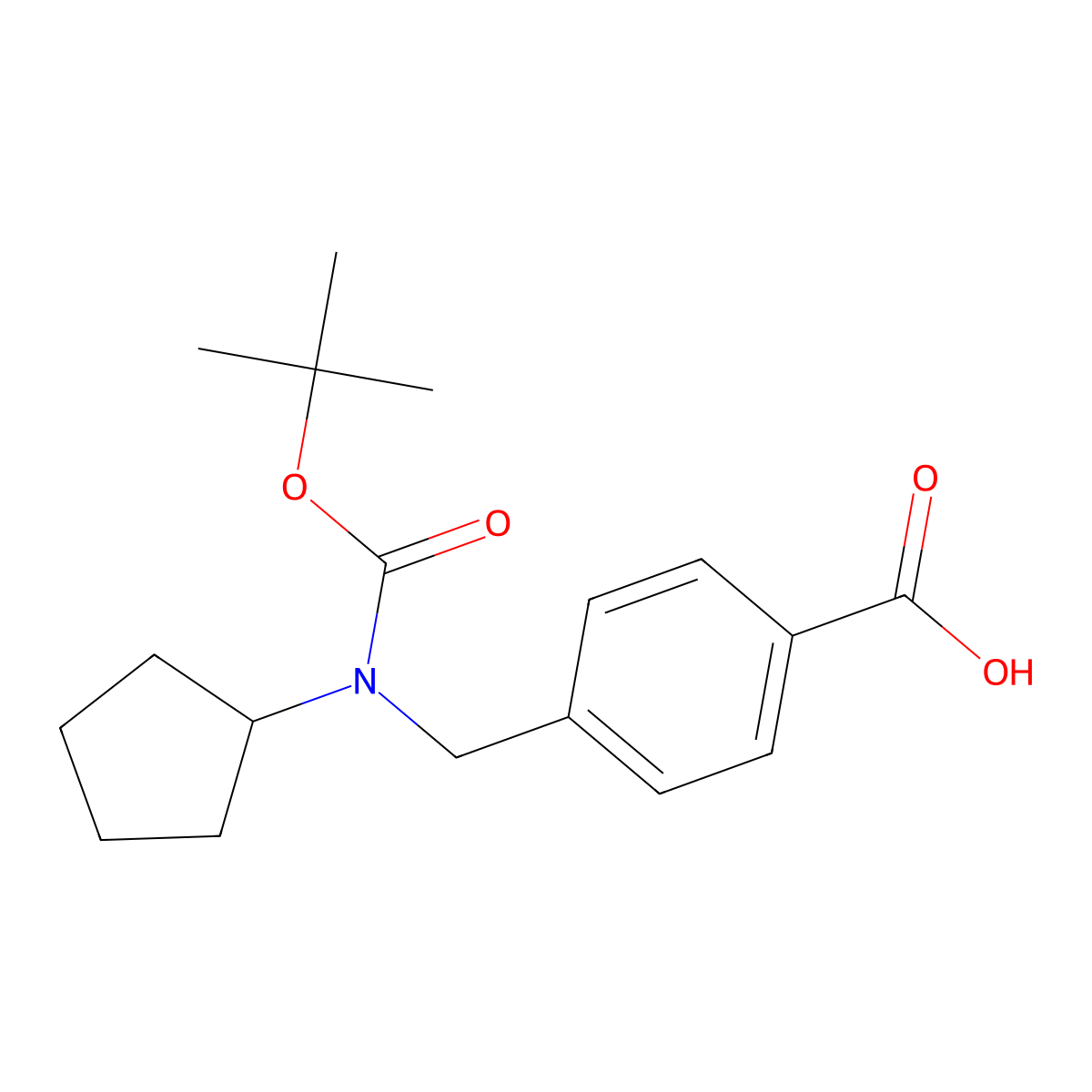 4-{[(Tert-butoxycarbonyl)(cyclopentyl)amino]methyl}benzoic acid molecular structure, CAS 1354359-57-1