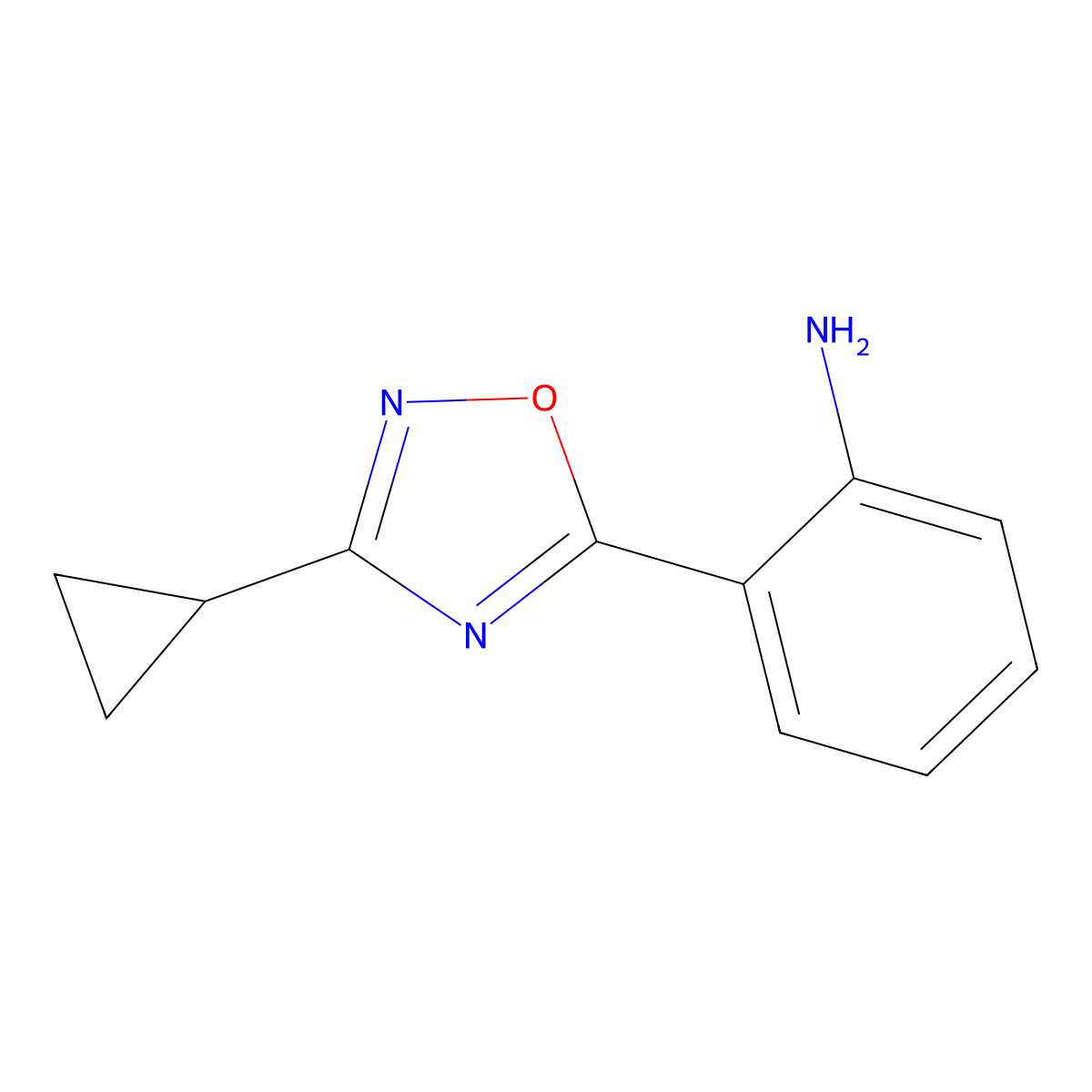 2-(3-Cyclopropyl-1,2,4-oxadiazol-5-yl)aniline molecular structure, CAS 135436-92-9