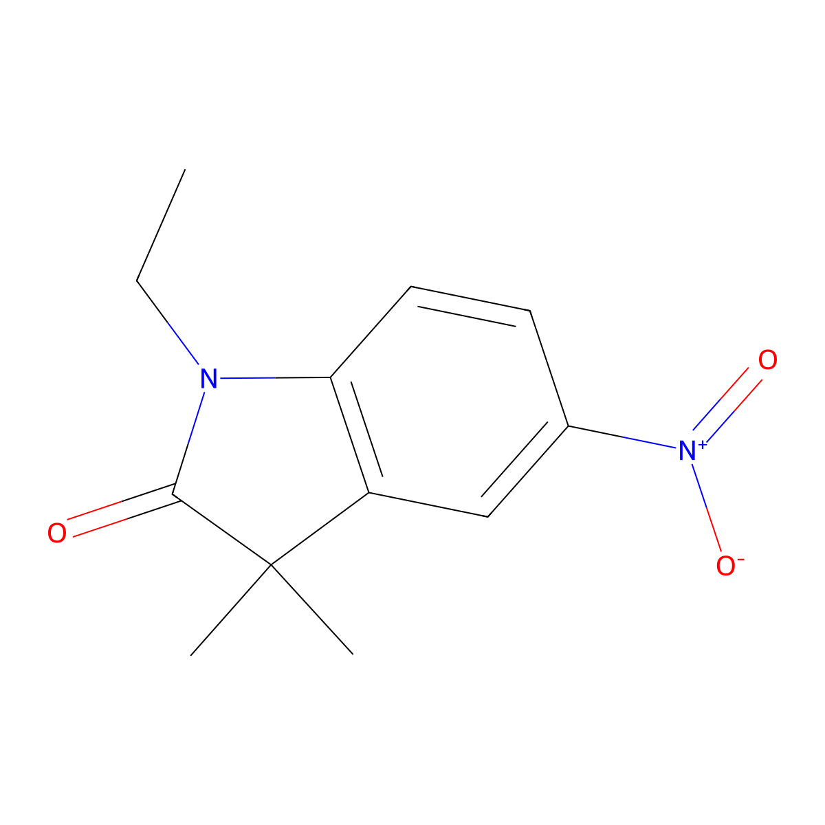 1-Ethyl-3,3-dimethyl-5-nitroindolin-2-one molecular structure, CAS 135437-77-3