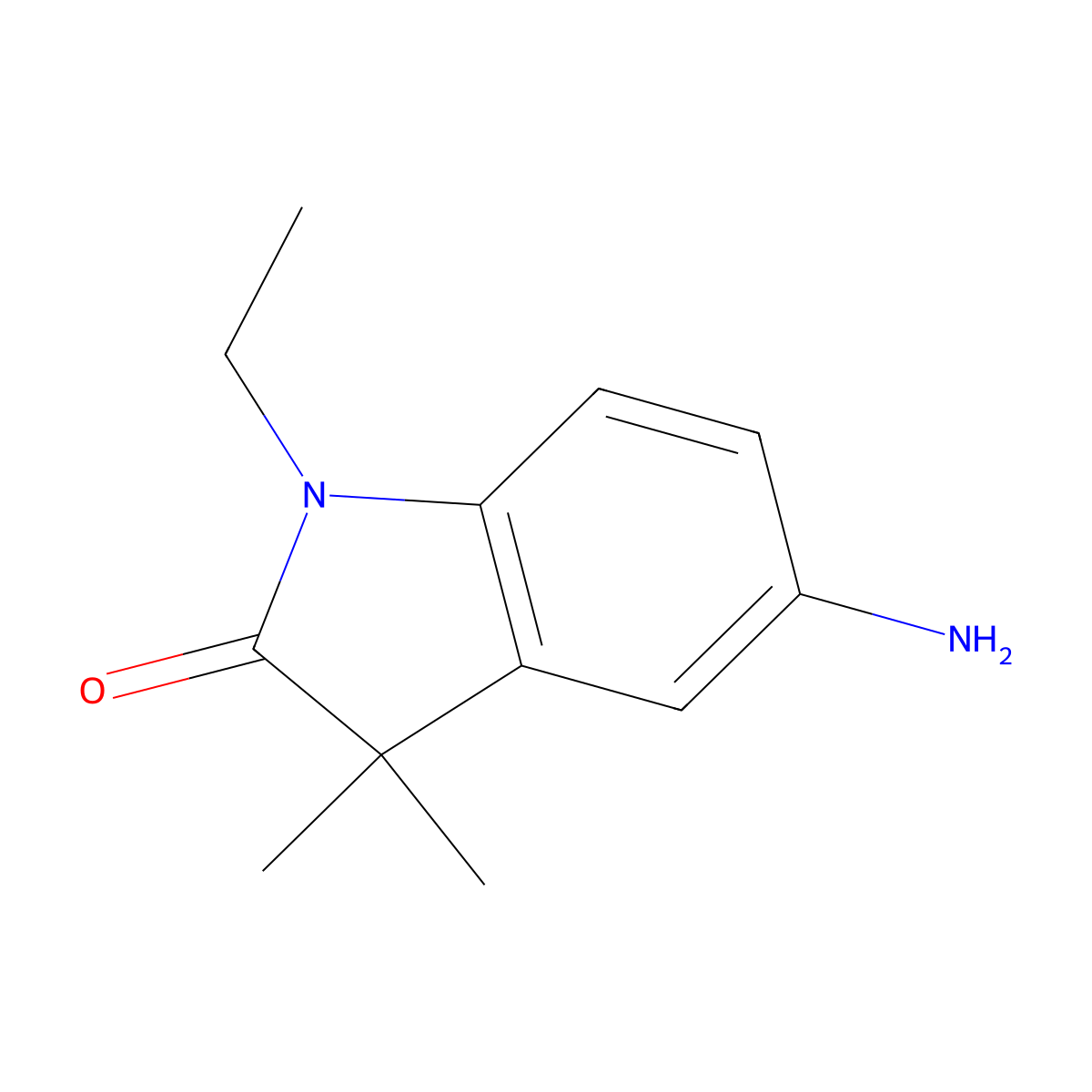 5-Amino-1-ethyl-3,3-dimethyl-1,3-dihydro-indol-2-one molecular structure, CAS 135437-78-4