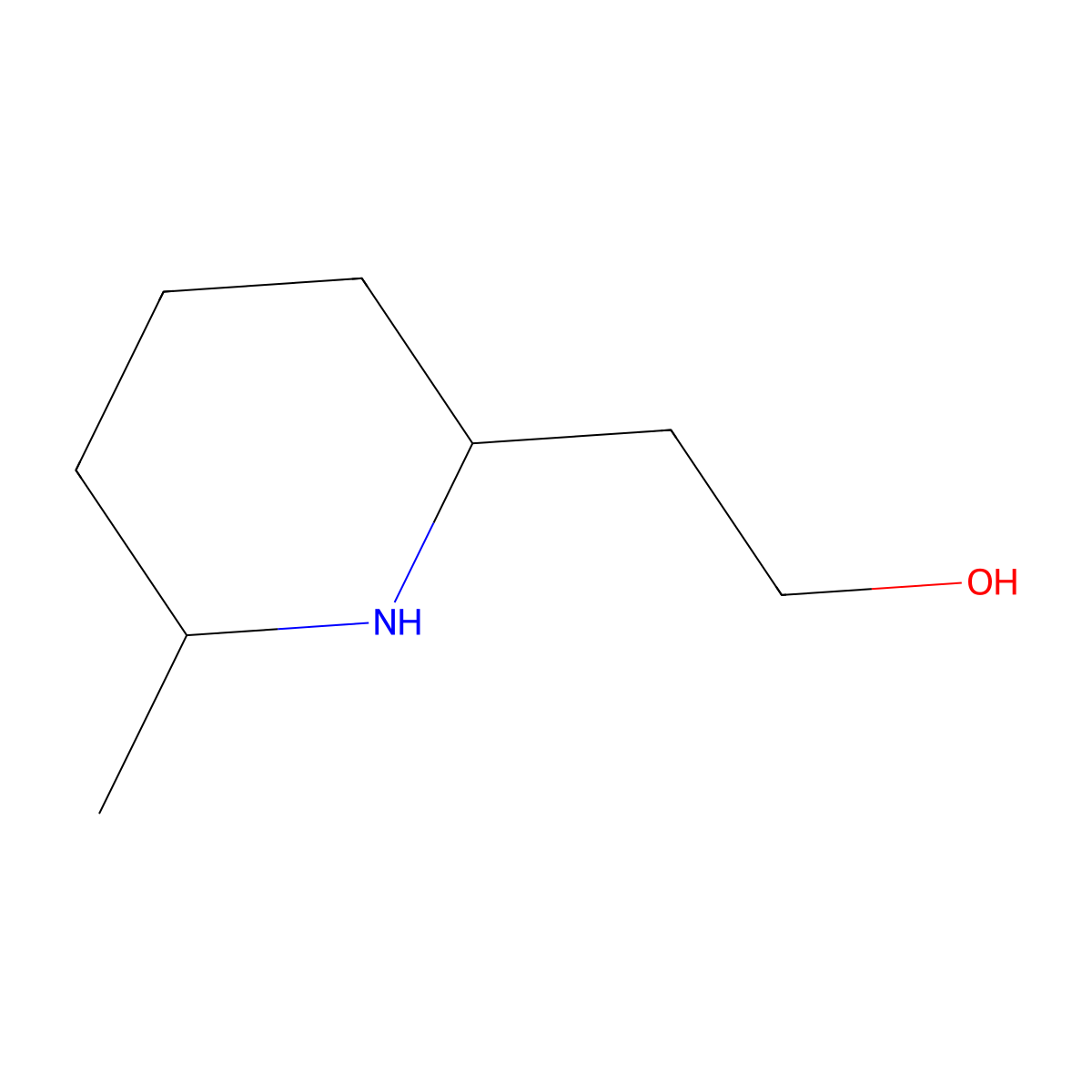 rac-2-((2R,6R)-6-methylpiperidin-2-yl)ethan-1-ol molecular structure, CAS 1354392-55-4