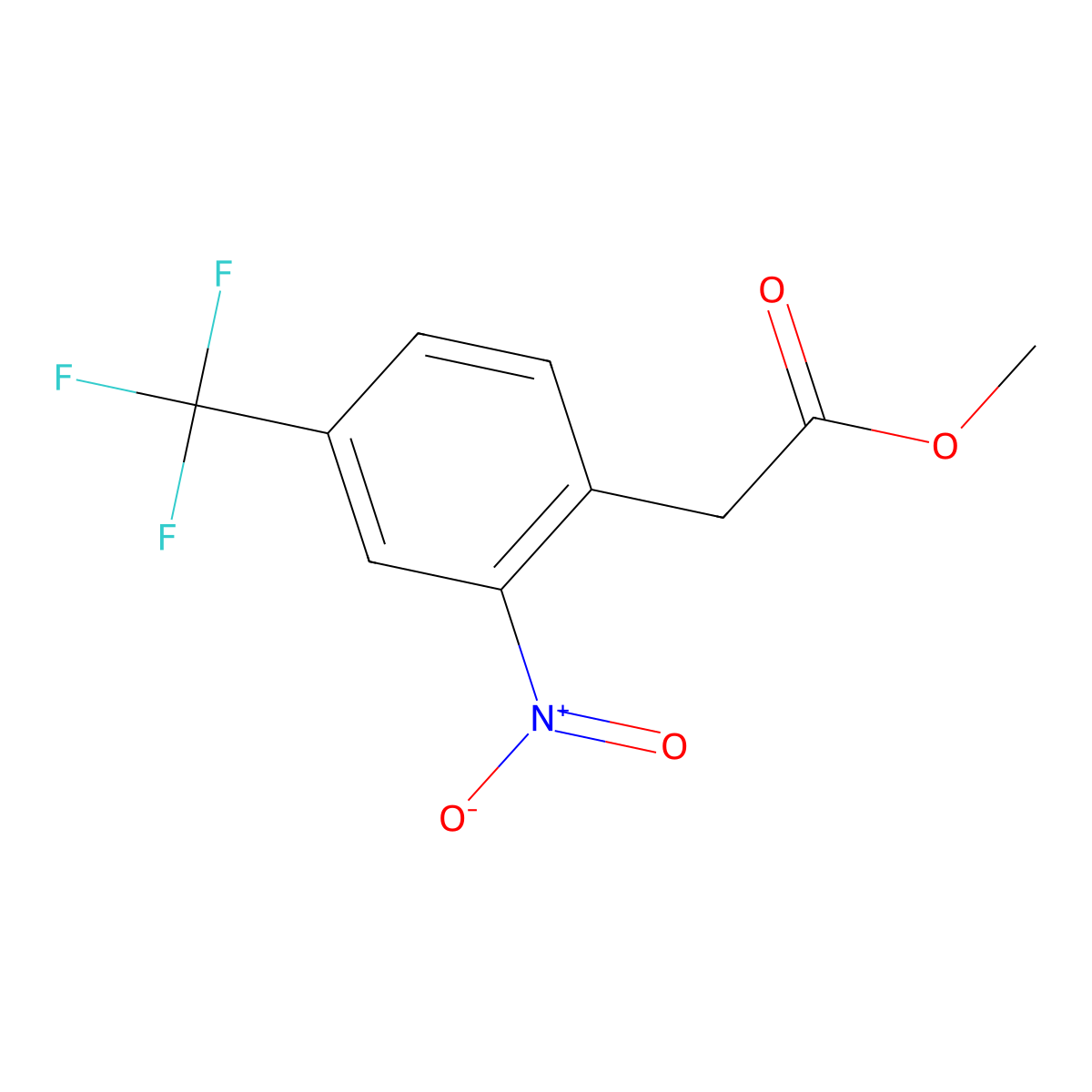 Methyl 2-(2-nitro-4-(trifluoromethyl)phenyl)acetate molecular structure, CAS 13544-07-5