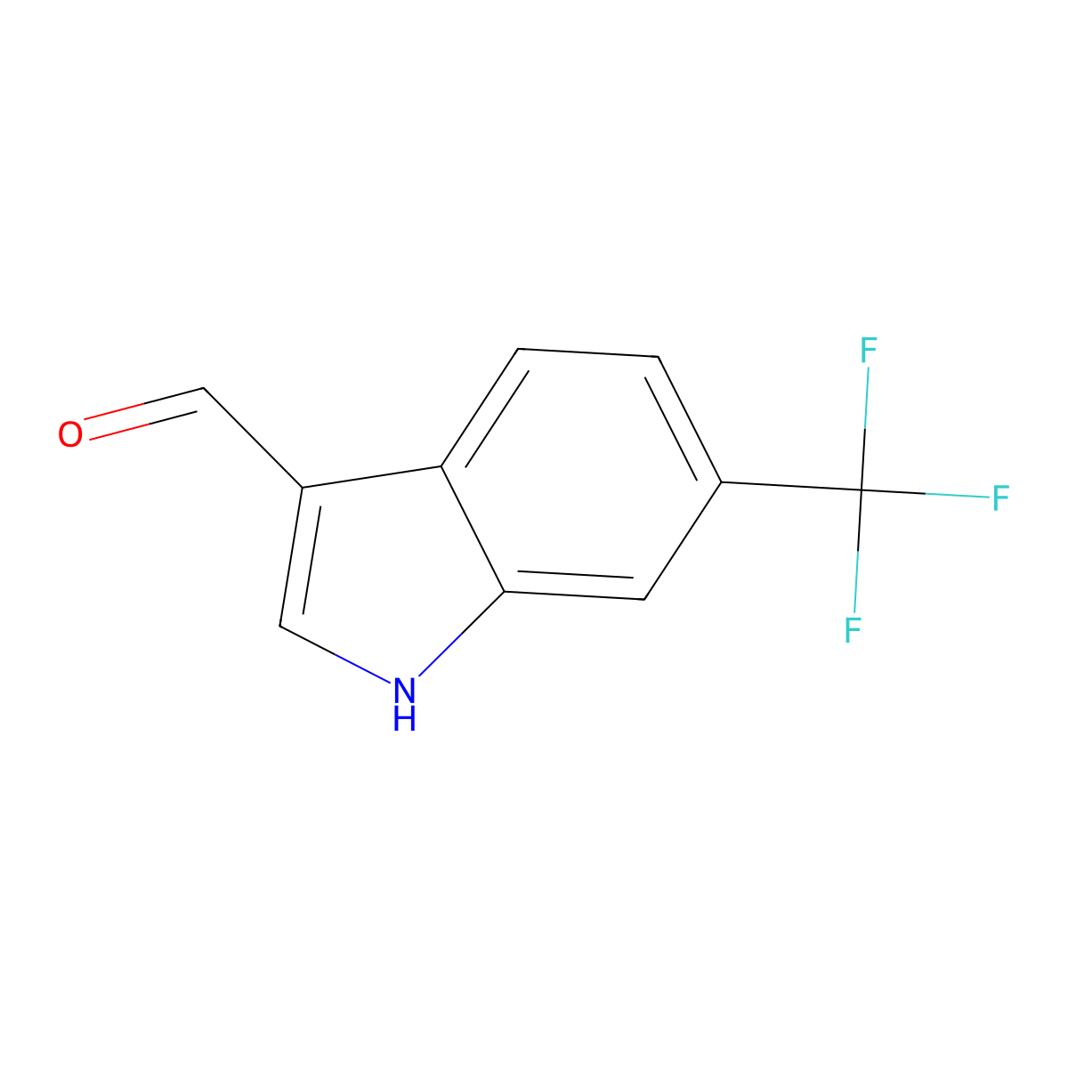 6-(Trifluoromethyl)-1H-indole-3-carboxaldehyde molecular structure, CAS 13544-09-7