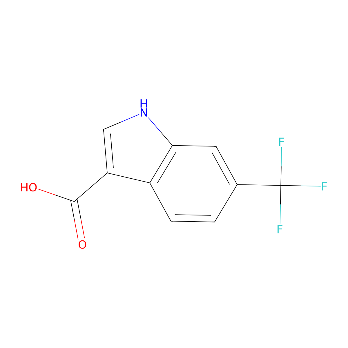 6-(Trifluoromethyl)-1H-indole-3-carboxylic acid molecular structure, CAS 13544-10-0