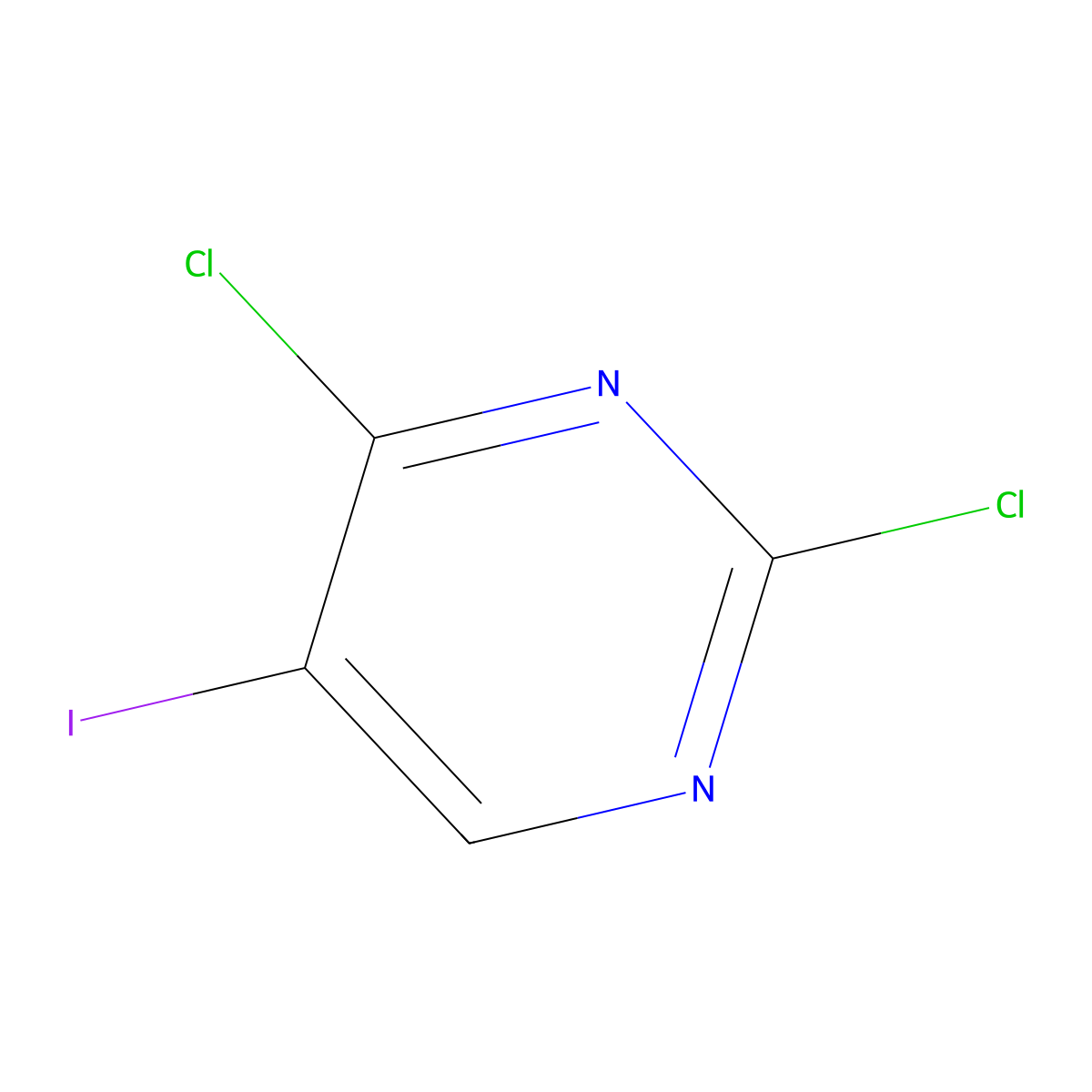 2,4-Dichloro-5-iodopyrimidine molecular structure, CAS 13544-44-0