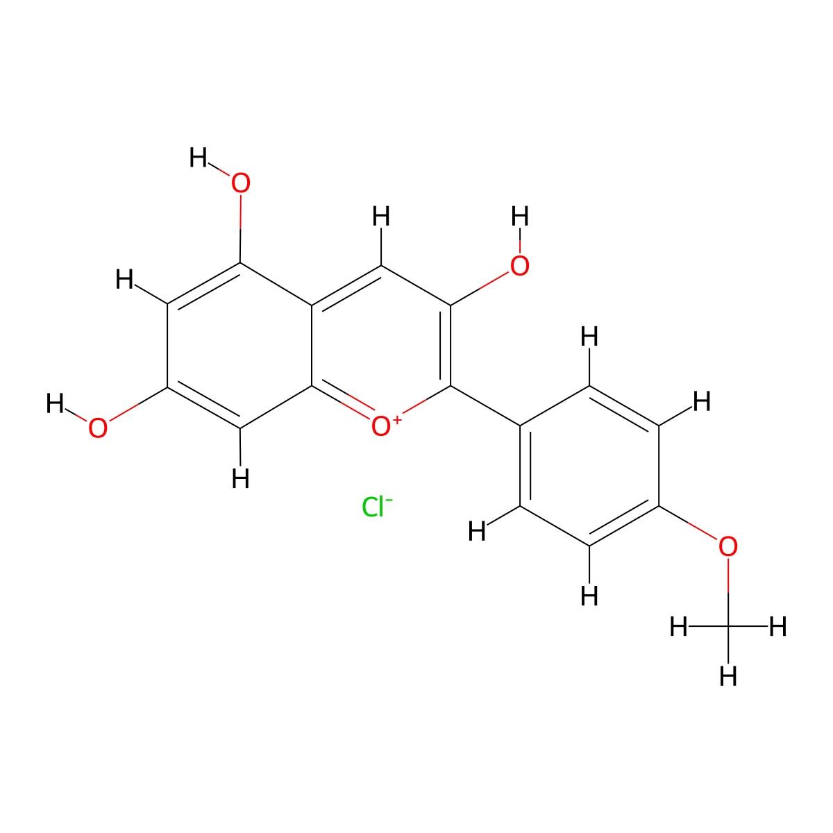 Kaempferidinidin chloride molecular structure, CAS 13544-52-0