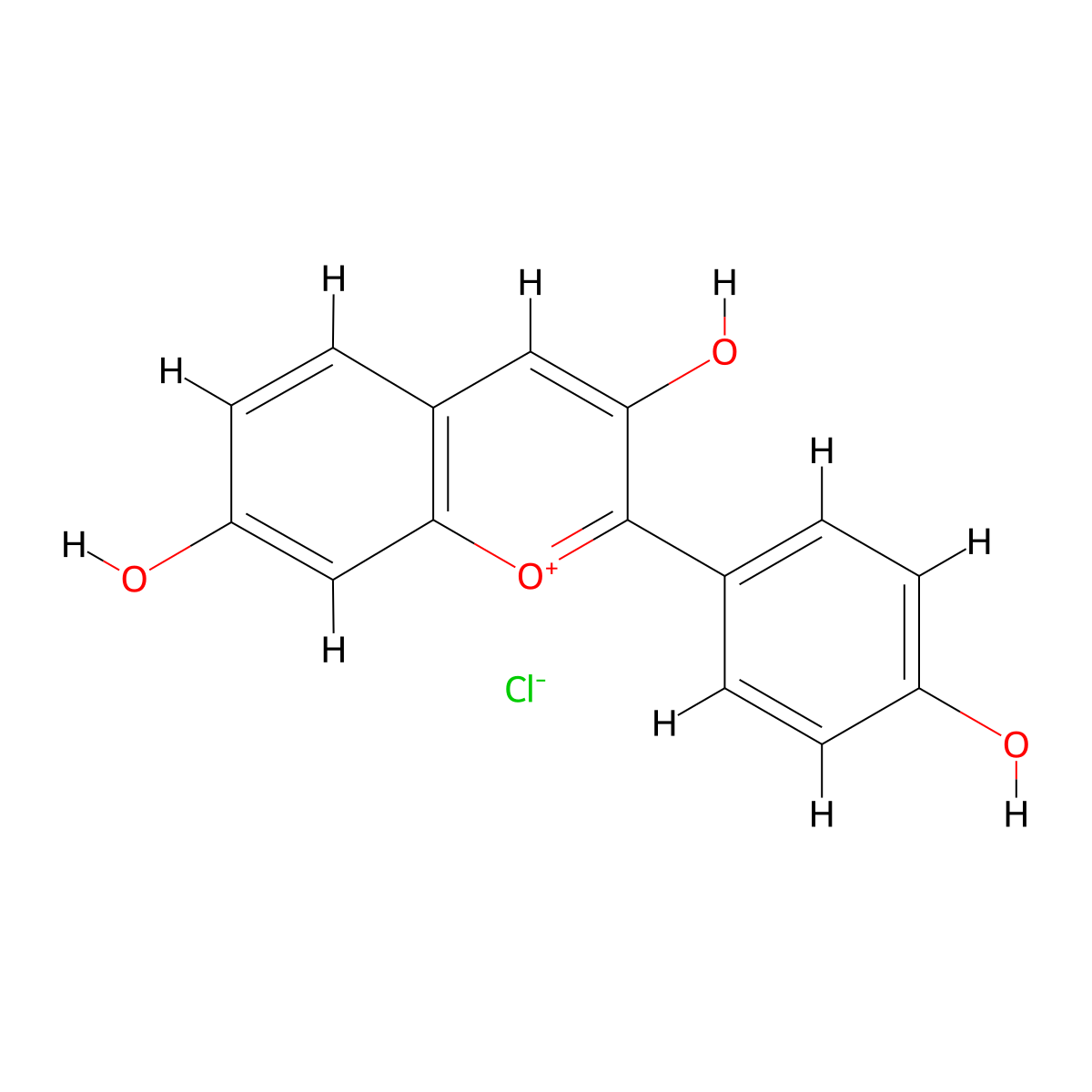 Guibourtinidin chloride molecular structure, CAS 13544-54-2
