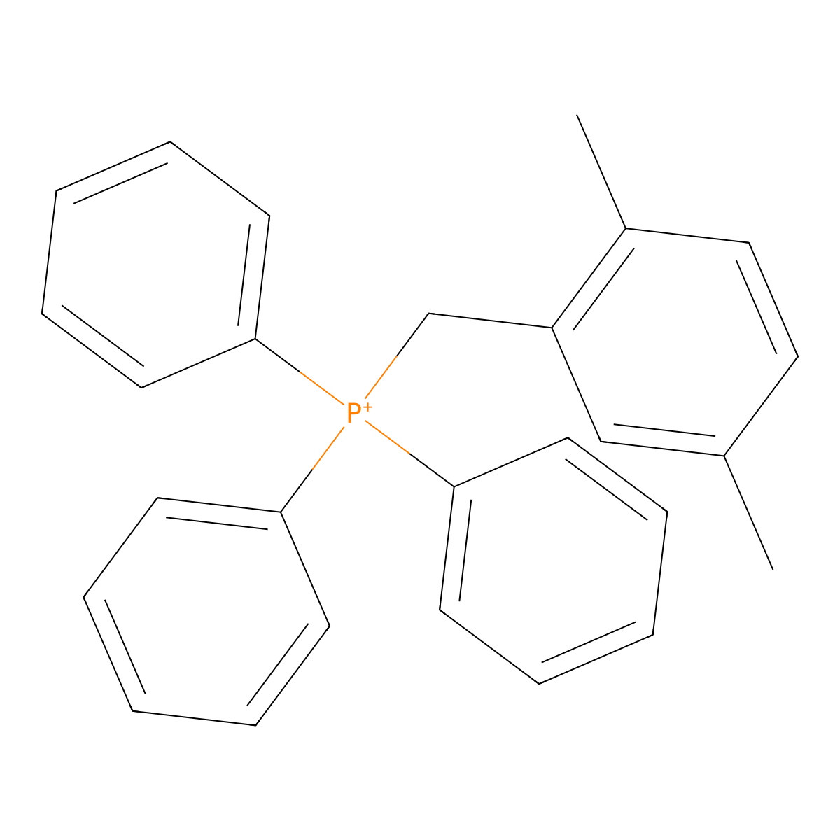 (2,5-Dimethylbenzyl)(triphenyl)phosphorane molecular structure, CAS 13544-84-8