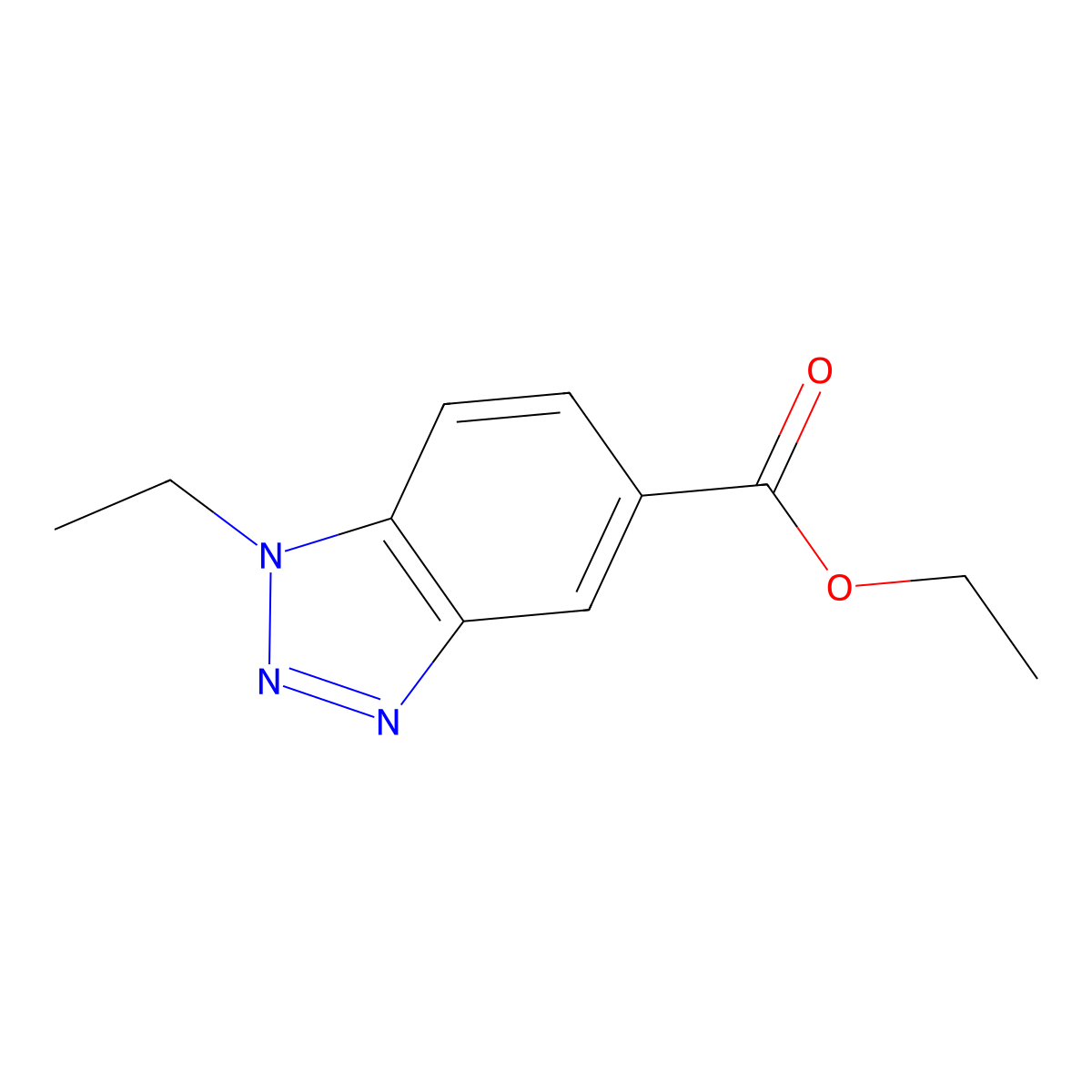 Ethyl 1-ethyl-1,2,3-benzotriazole-5-carboxylate molecular structure, CAS 1354407-23-0