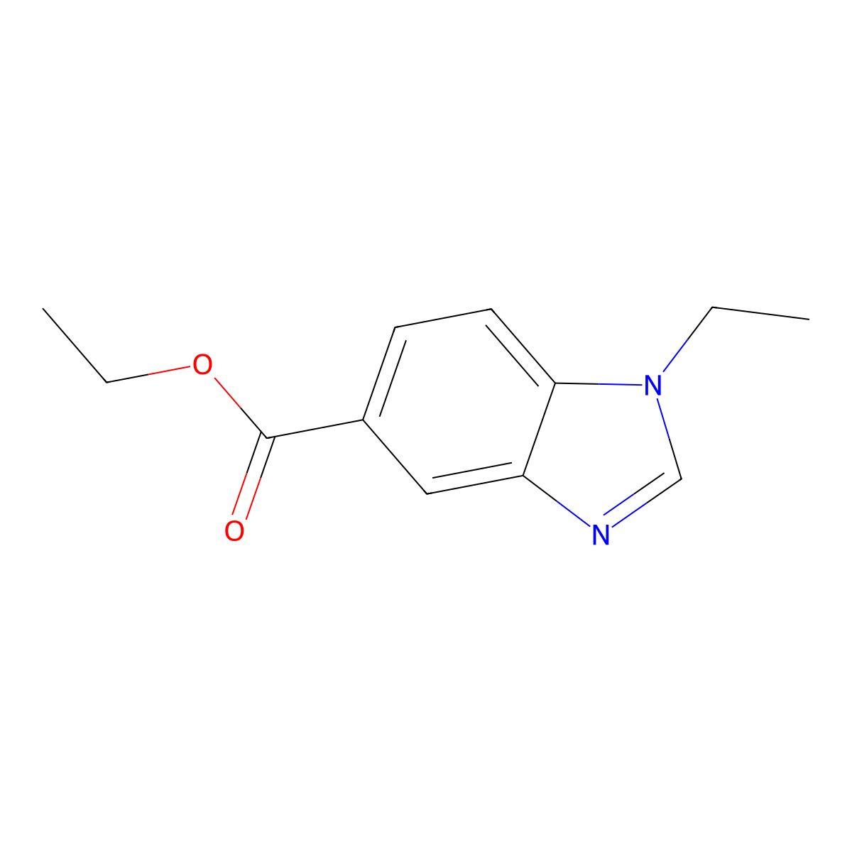Ethyl 1-ethyl-1,3-benzodiazole-5-carboxylate molecular structure, CAS 1354408-65-3