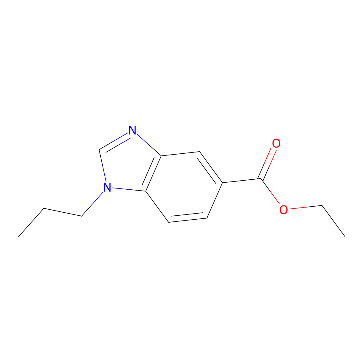 Ethyl 1-propyl-1,3-benzodiazole-5-carboxylate molecular structure, CAS 1354408-67-5
