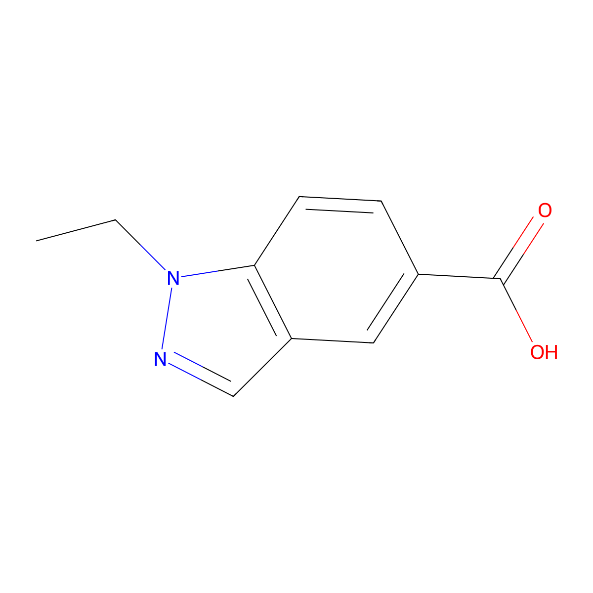 1-ethyl-1H-indazole-5-carboxylic acid molecular structure, CAS 1354408-92-6